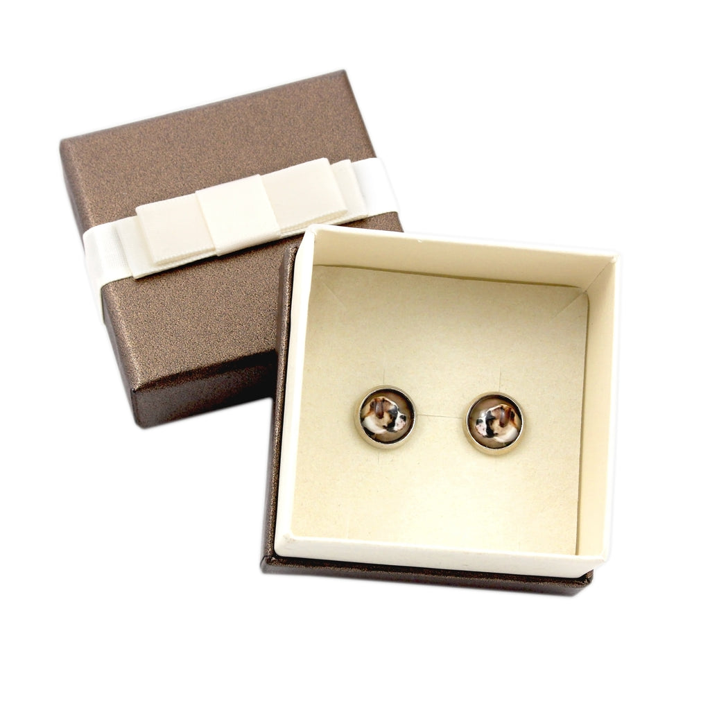 American Bulldog, Old Country Bulldog - earrings in a box, your photo, handmade jewelry, a product of the Art-Dog brand