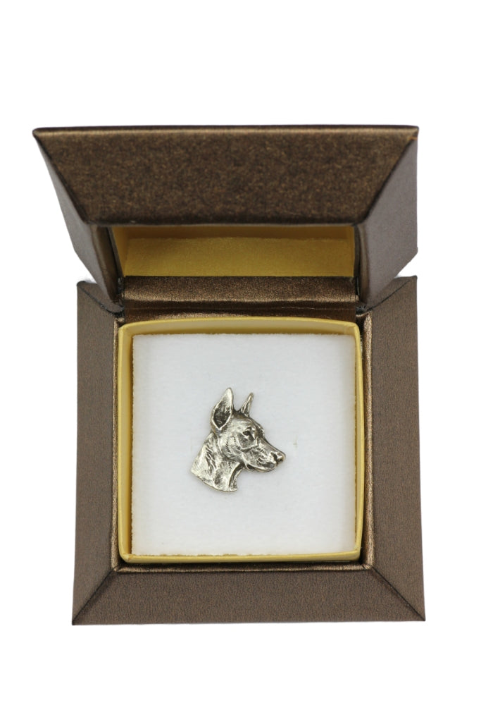 Dobermann, Doberman Pinscher, Dobie I - Dog brooch in a gift box, elegant pin, lapel pin for Art-Dog brand jacket