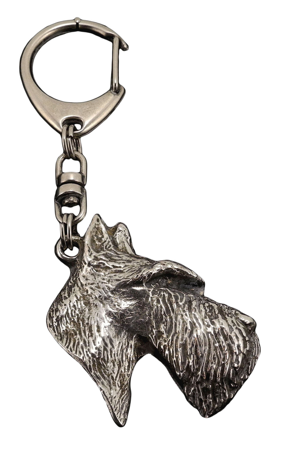 Scottish terrier, Aberdeen Terrier, Scottie, Aberdeenie - Silver-plated key ring with dog, handbag decoration, backpack pendant by Art-Dog brand
