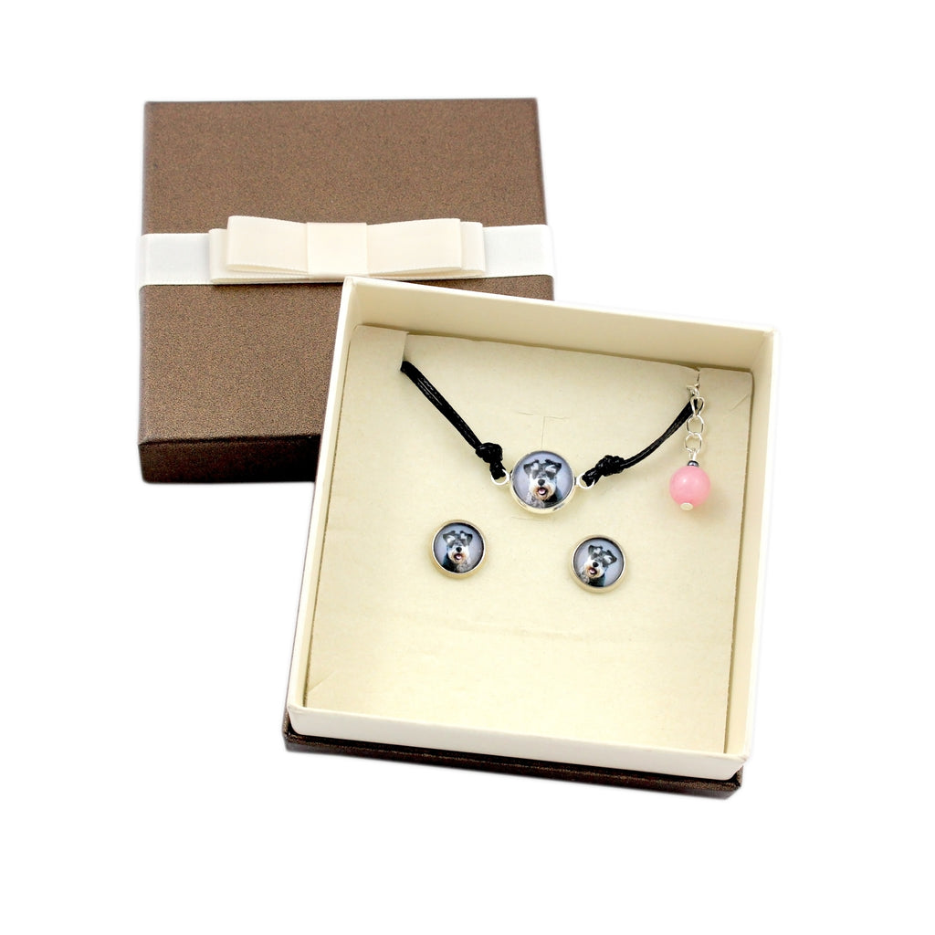 Schnauzer - a set of jewelry with your photo, a woman's ornament, handmade item, a product made with passion for creating the Art-Dog brand.