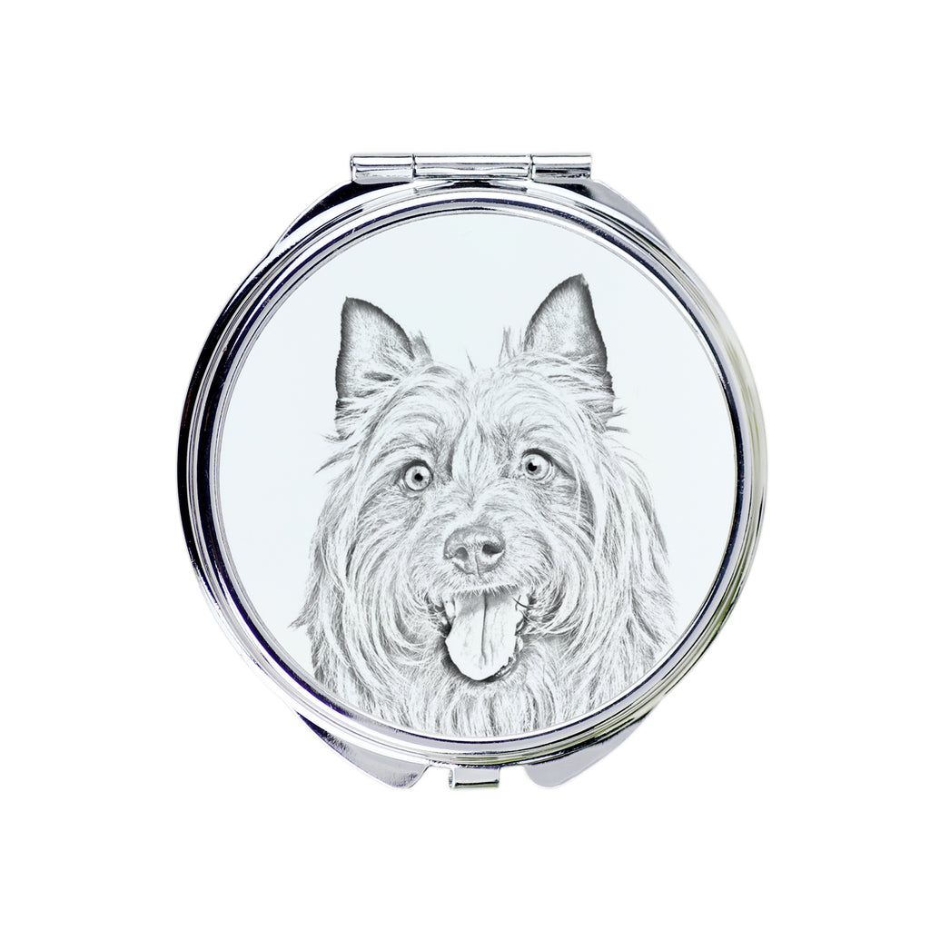 Australian Terrier, Aussie - Pocket mirror with a dog, personalized mirror for a purse, compact mirror with Art-Dog brand print.