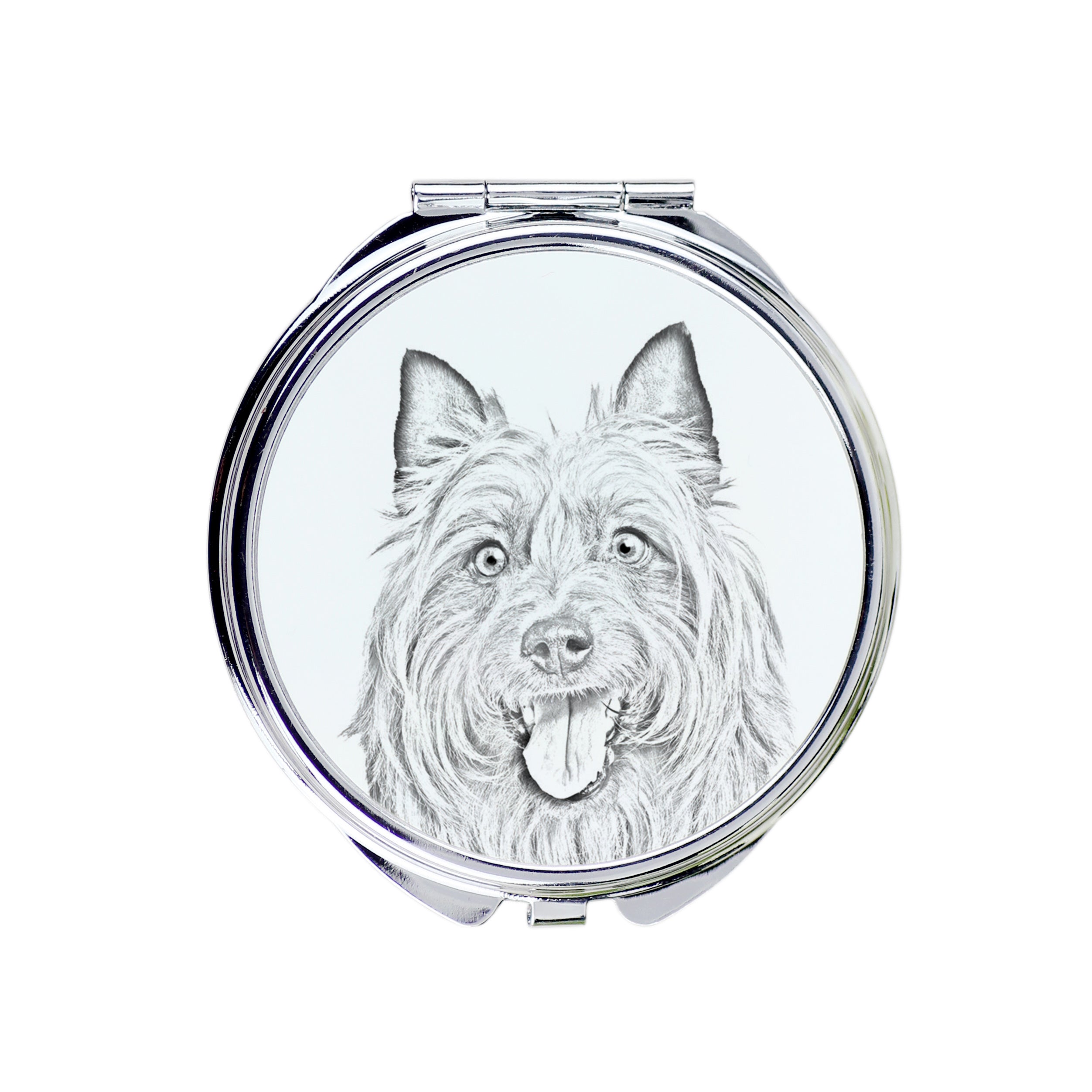 Australian Terrier, Aussie - Pocket mirror with a dog, personalized mirror for a purse, compact mirror with Art-Dog brand print.