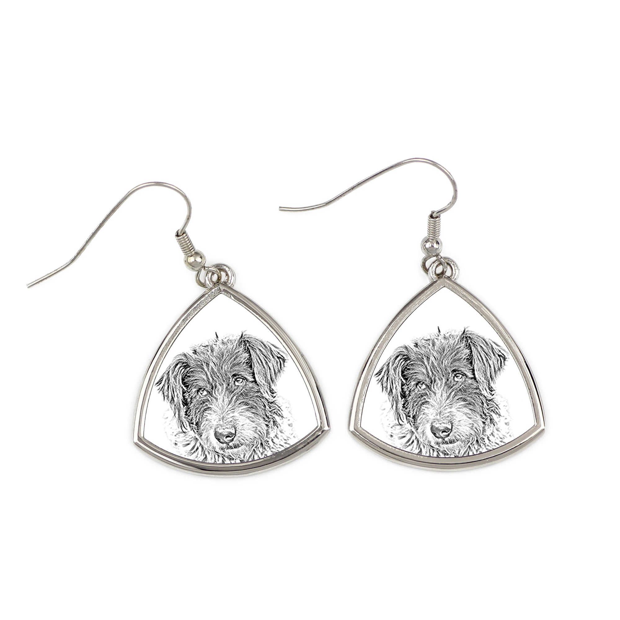 Romanian Mioritic Shepherd Dog, Ciobănesc Românesc Mioritic - dog earrings, hanging earrings with a picture, personalized jewelry with Art-Dog brand print