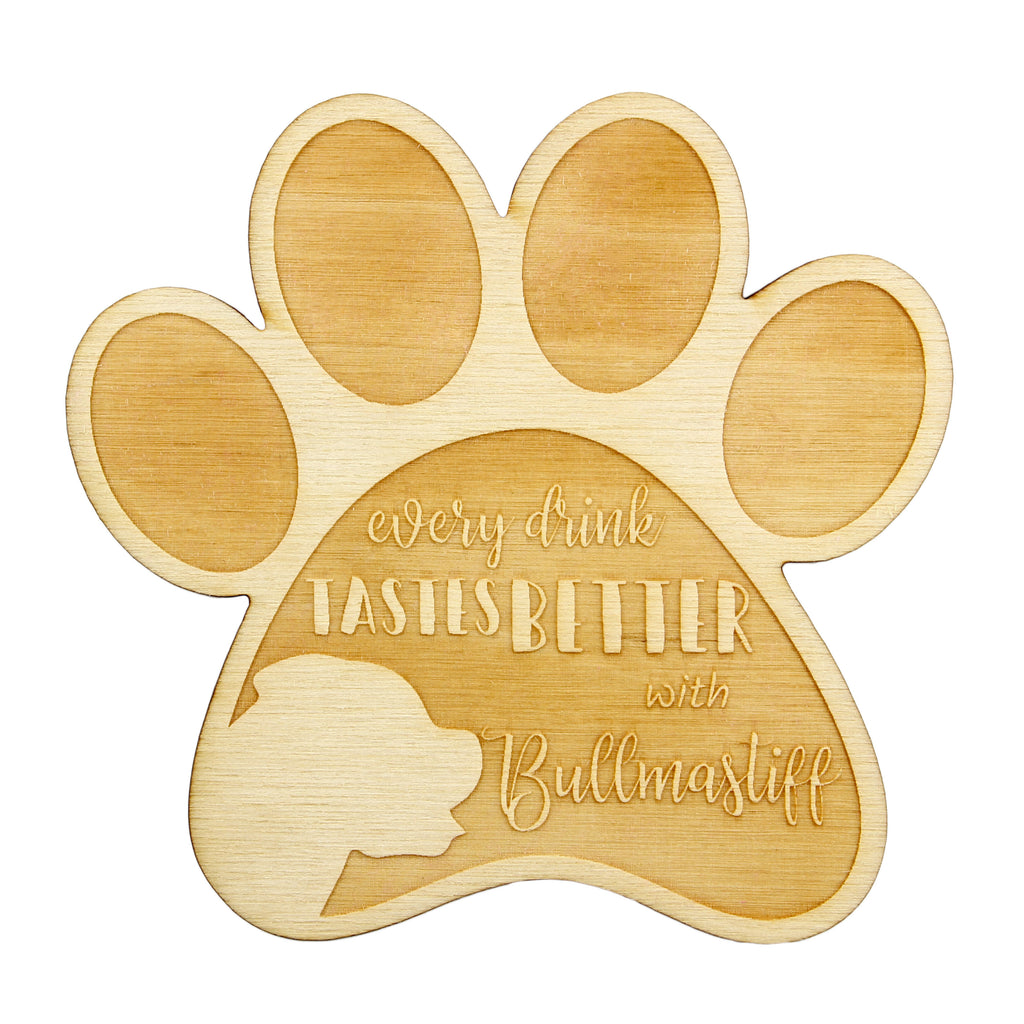 Bullmastiff - Mug coaster, engraved coaster with dog, gift for dog lover by Art-Dog brand