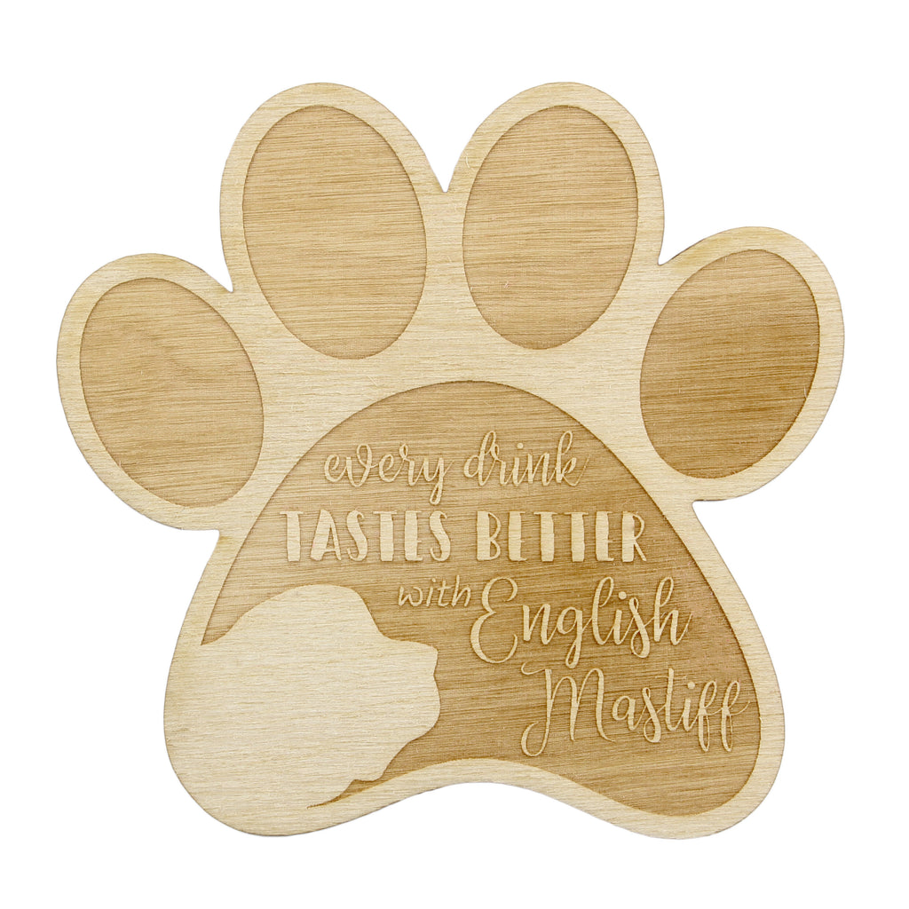 English Mastiff - Mug coaster, engraved coaster with dog, gift for dog lover by Art-Dog brand