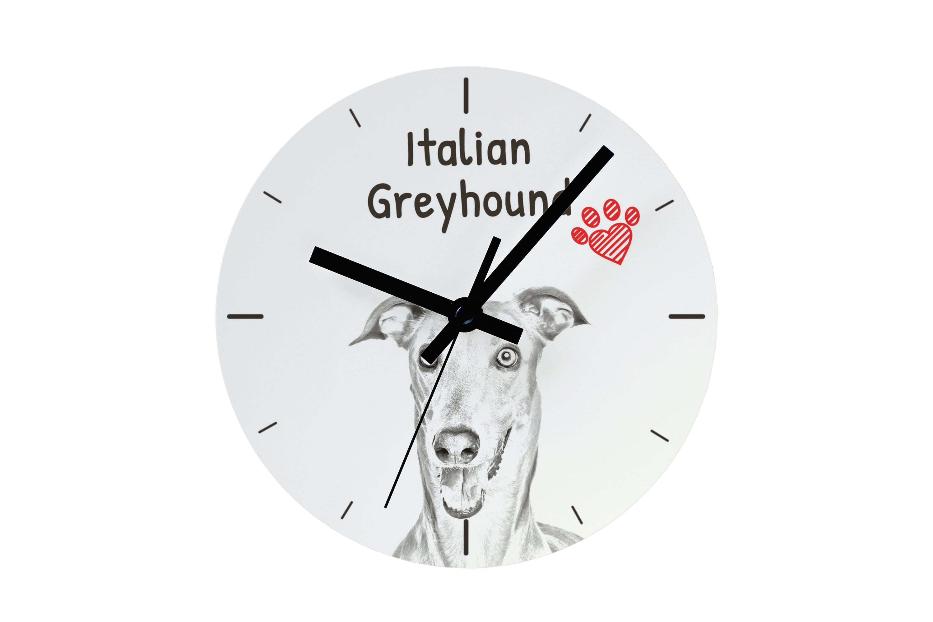 Italian Greyhound, Italian Sighthound - wall clock with a dog, shelf clock with a print, personalized home decoration from the Art-Dog brand