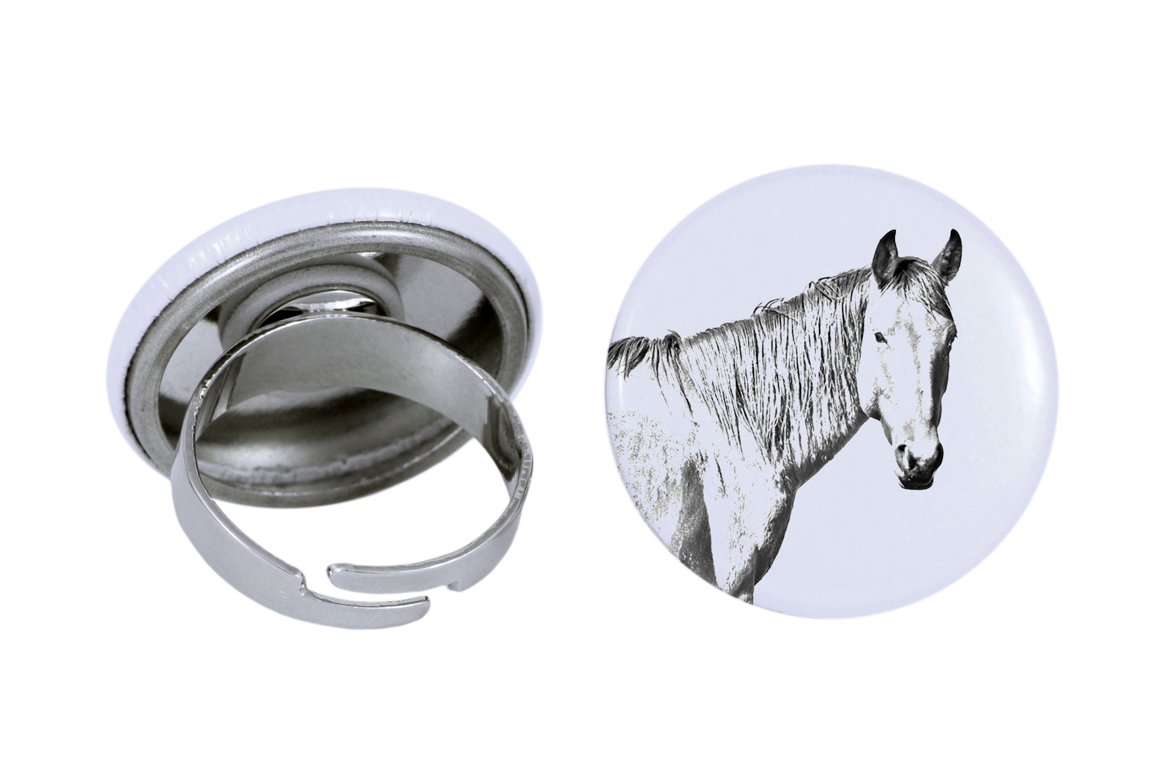 Namib Desert Horse - collector's ring with a horse portrait, handmade product, Art-Dog brand