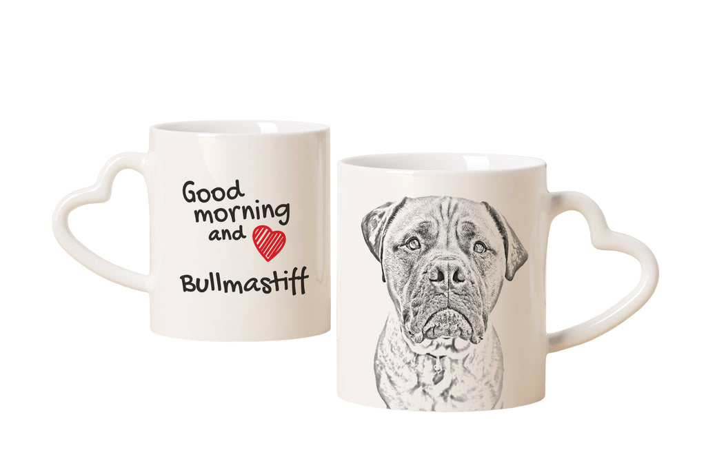 Bullmastiff - cup with a dog, adorable cup with a heart-shaped handle, universal gift from the Art-Dog brand