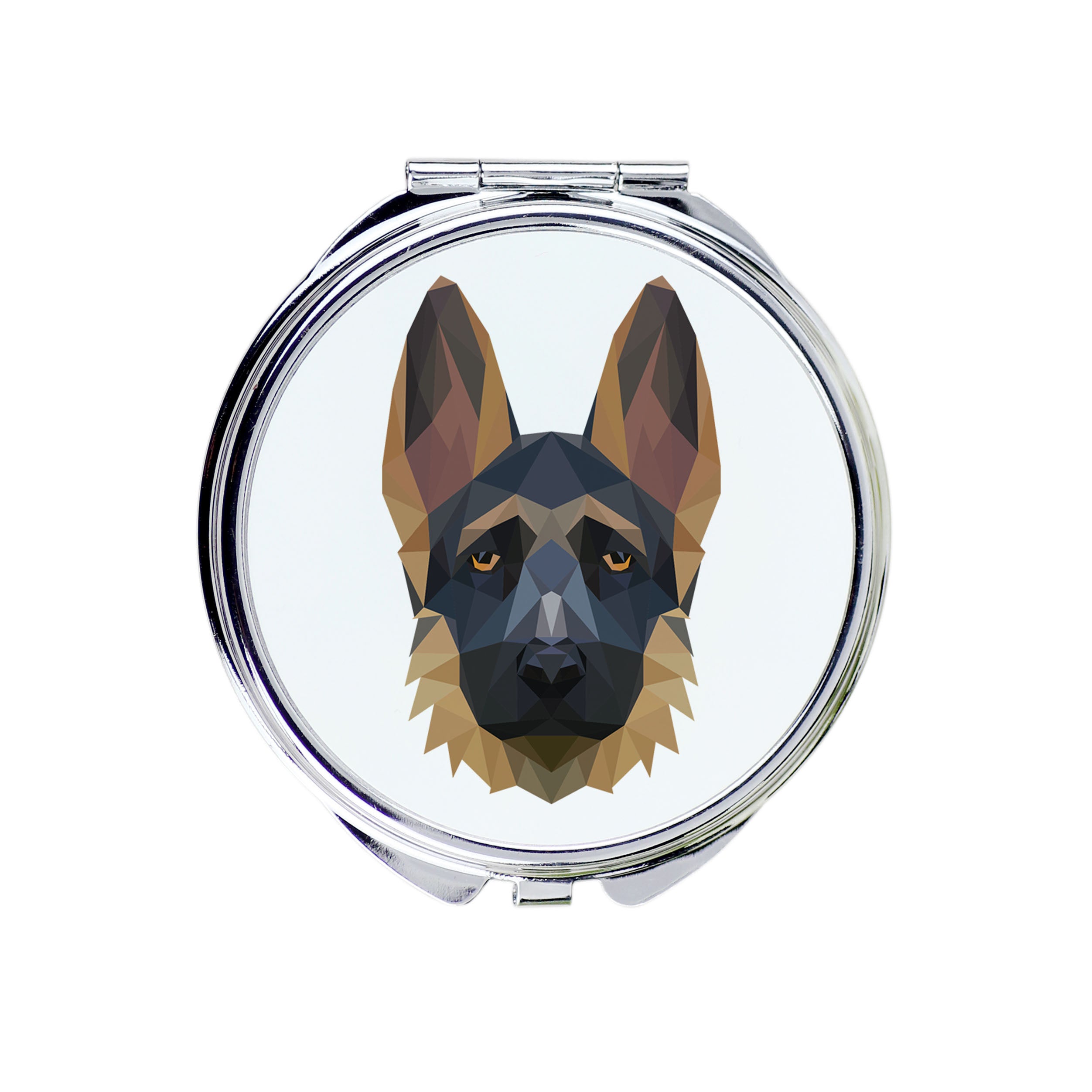 German Shepherd Dog, Alsatian Wolf Dog I - mirror with a geometric design and the brand name Art-Dog