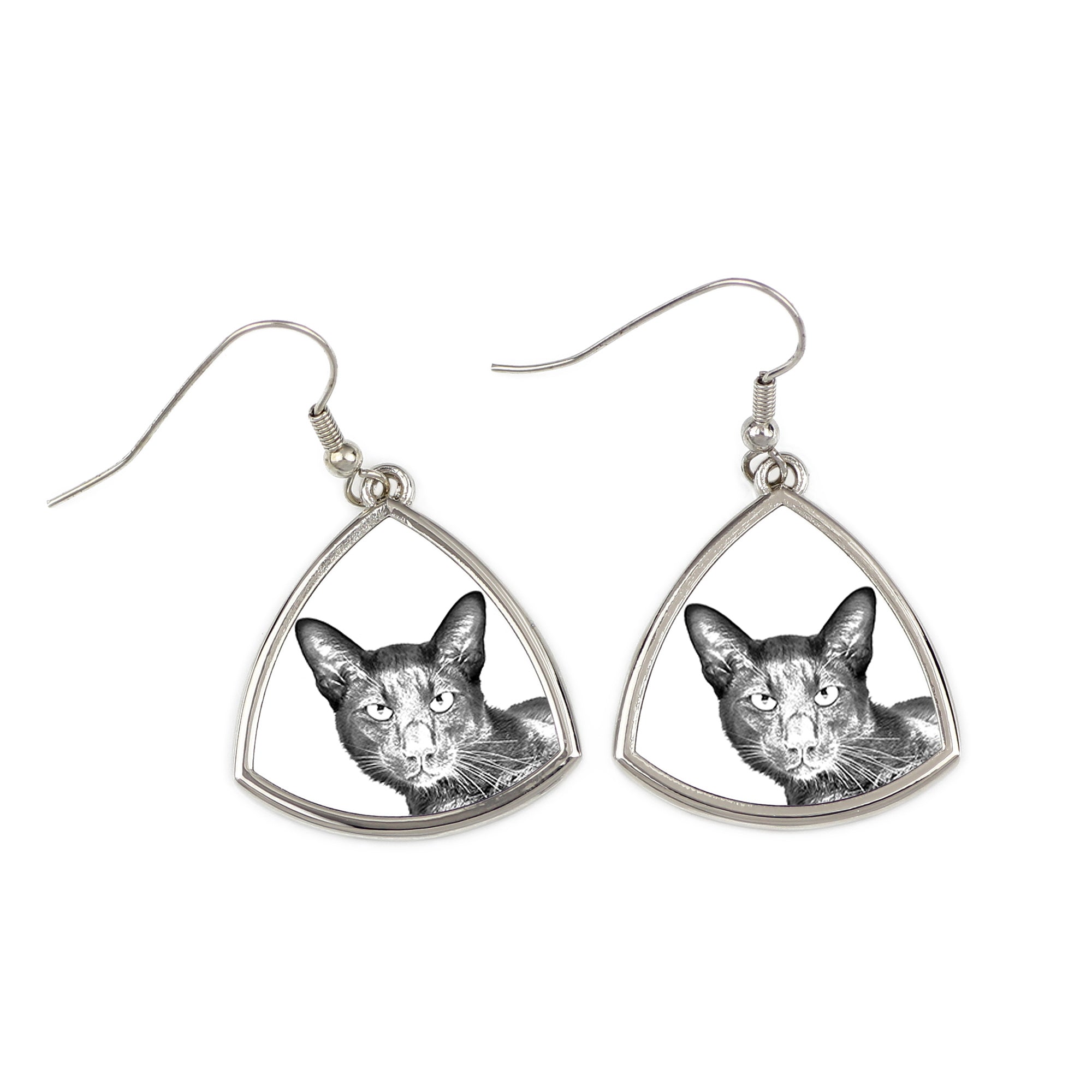 Havana Brown - cat earrings, hanging earrings with a picture, personalized jewelry with Art-Dog brand print.