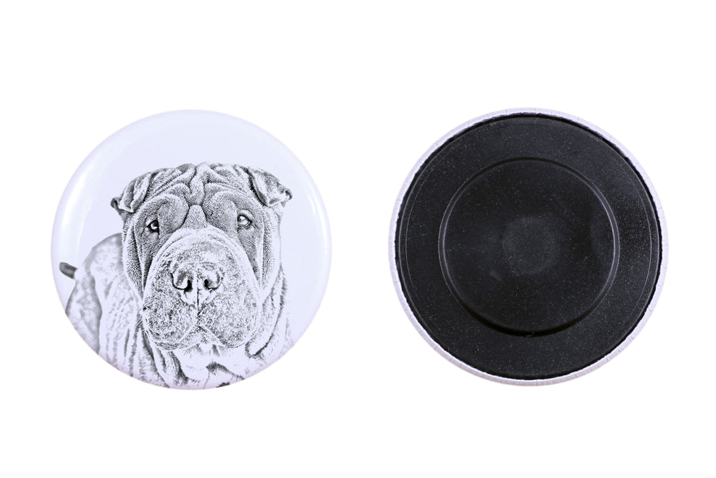 Shar Pei - magnet with a dog's pupil, exceptionally light, strong magnet, handmade product by the Art-Dog brand