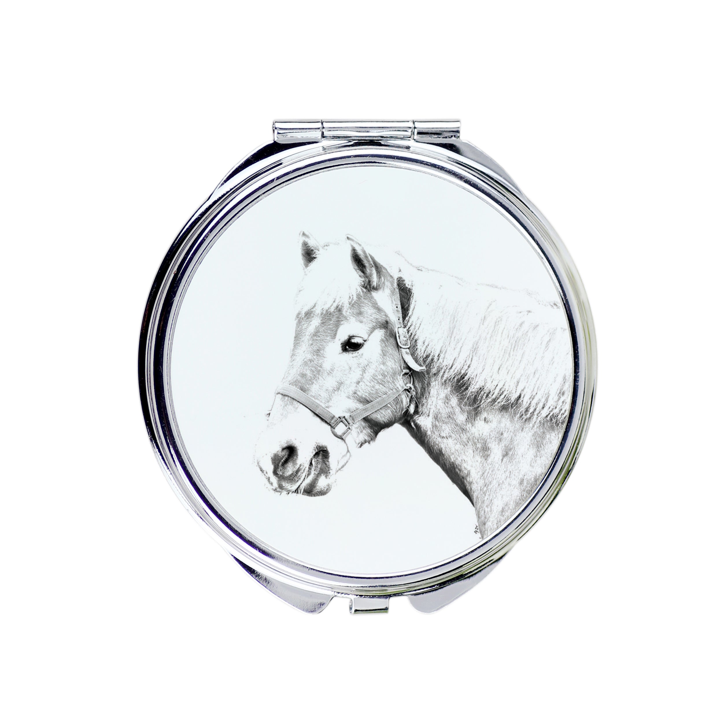 Haflinger Fohlen - pocket mirror with a horse, personalized mirror for a purse, compact mirror with Art-Dog brand print