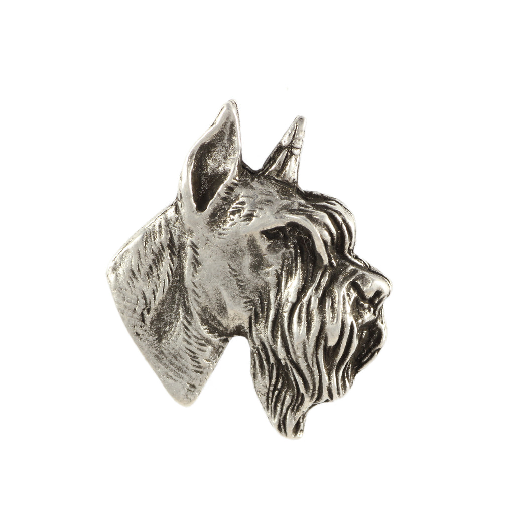 Schnauzer II  - Silver-plated dog brooch, elegant pin, jacket lapel decoration by Art-Dog brand