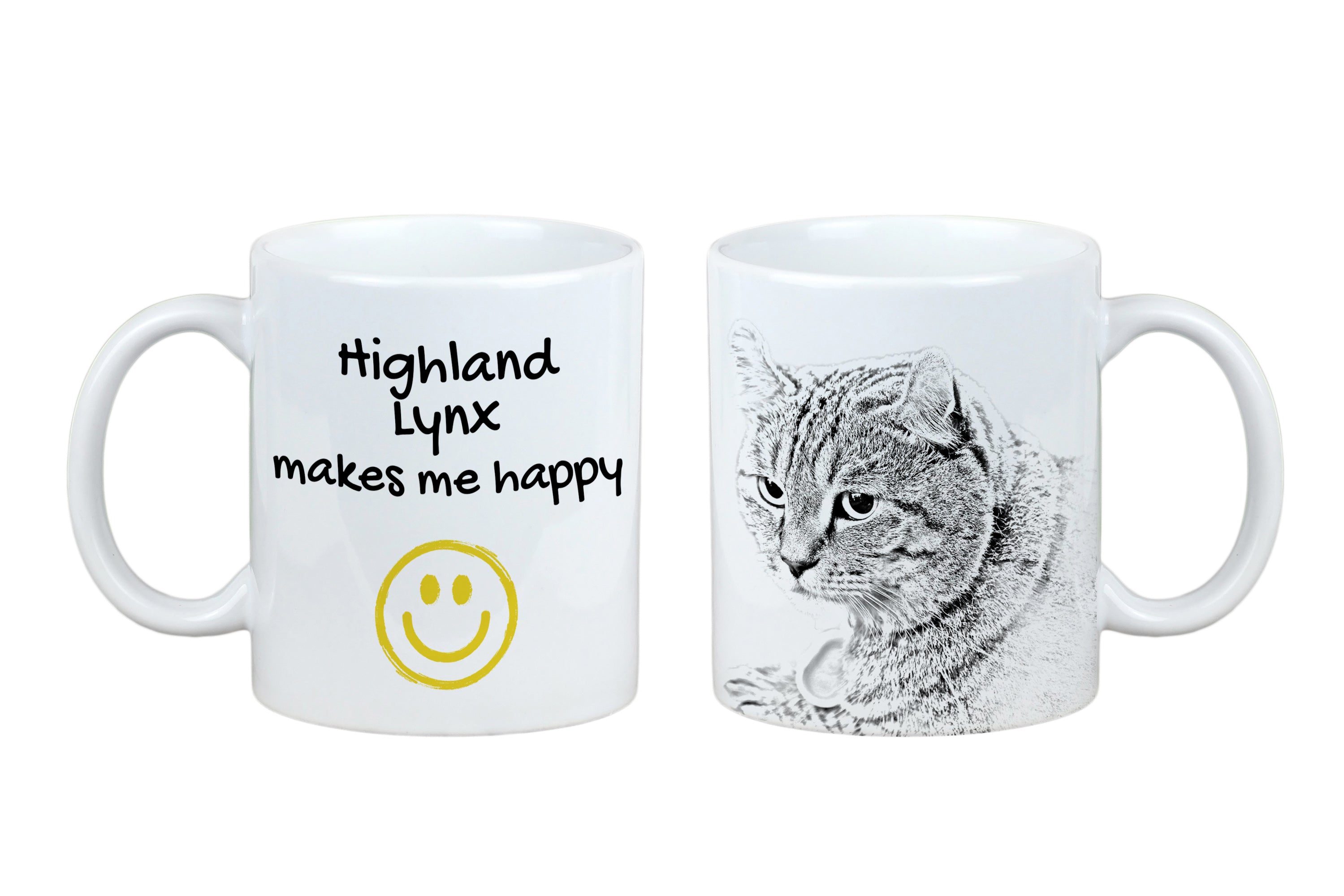 Highland Lynx - cat mug, cheerful mug for a dog lover, personalized gift from the Art-Dog brand