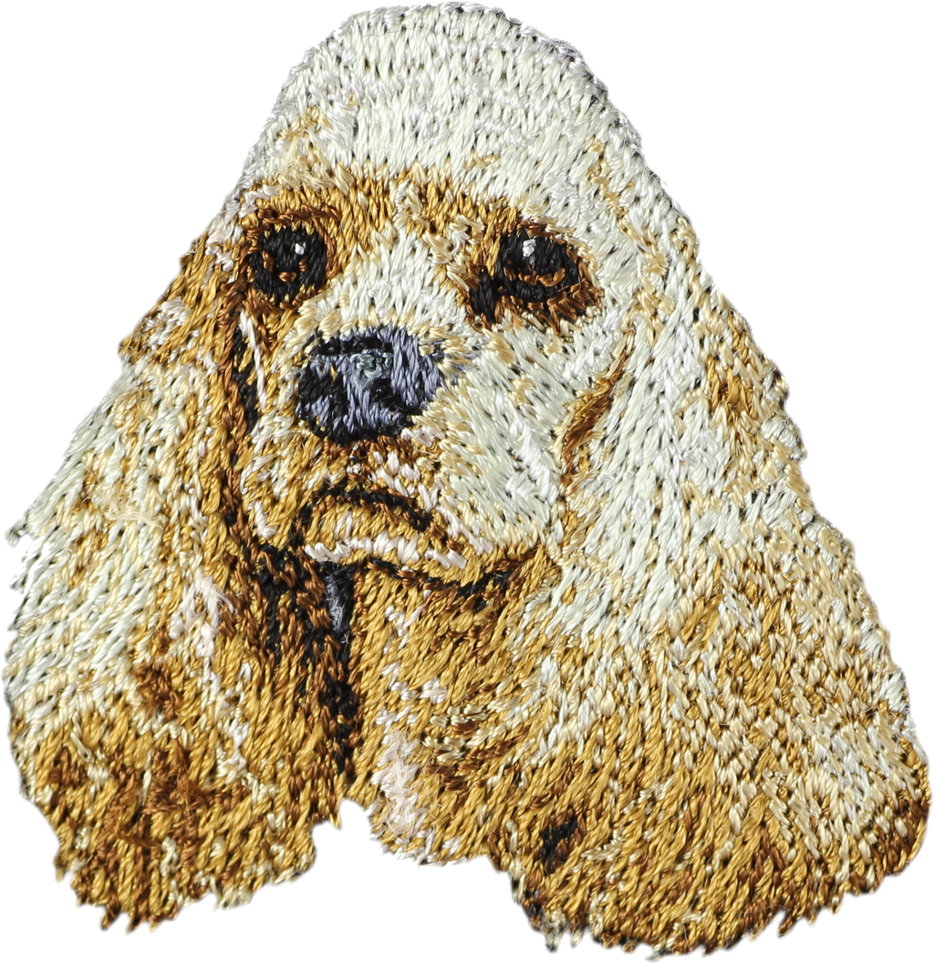 American Cocker Spaniel, Merry Cocker - dog-shaped patch, embroidered patch, unique decoration for Art-Dog backpack