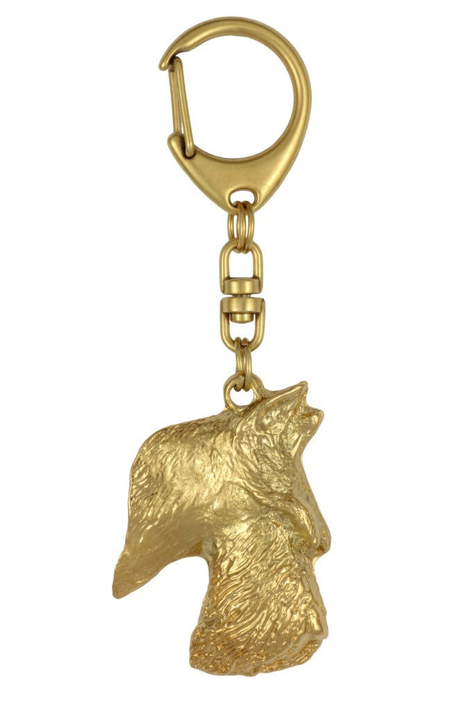 Scottish terrier, Aberdeen Terrier, Scottie, Aberdeenie - Gilded key ring with dog, handbag decoration, luxury accessory by Art-Dog brand
