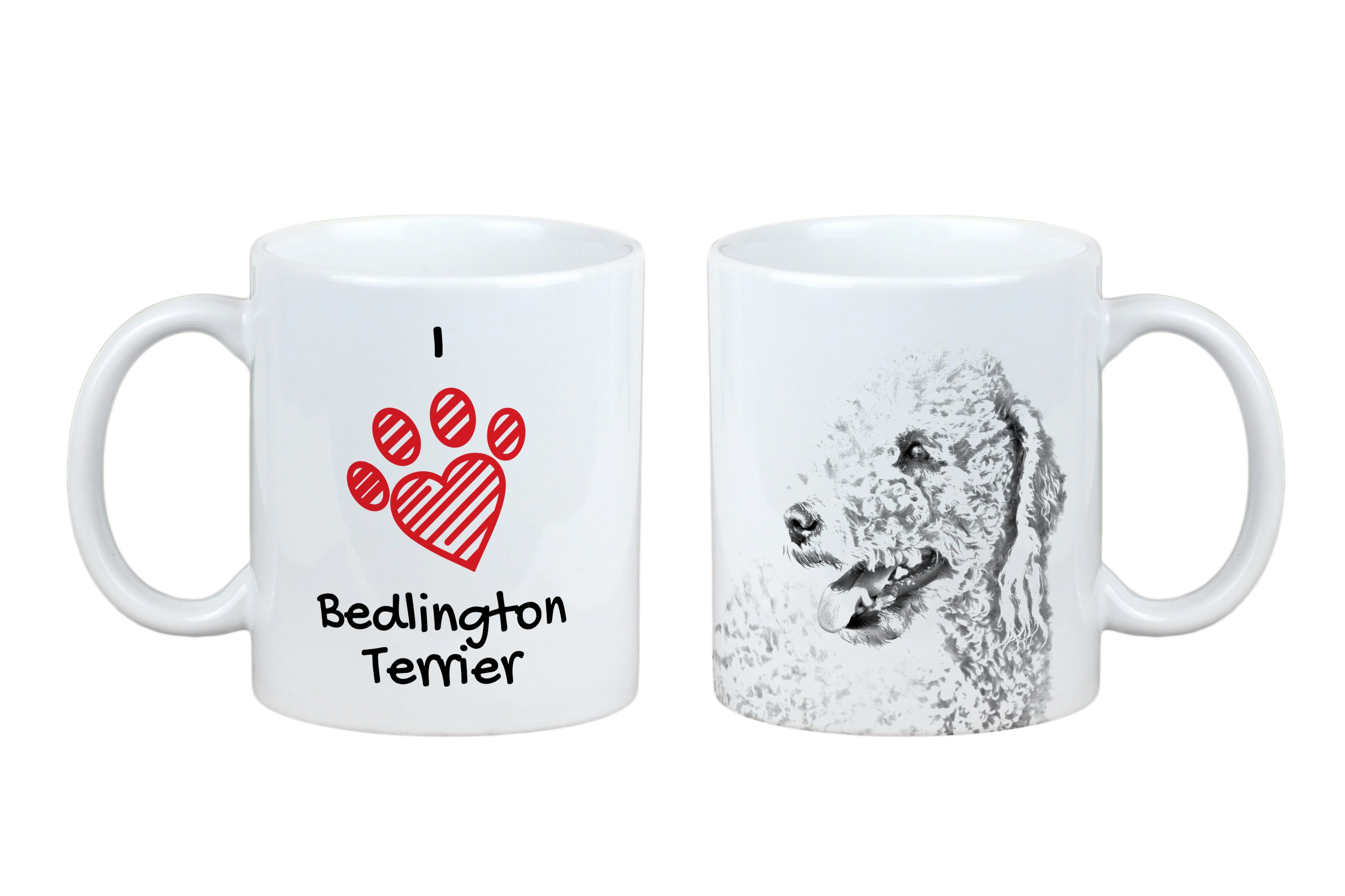Bedlington Terrier, Rothbury Terrier, Rodbery Terrier - cup with a dog, cute cup with graphics, a gift with your photo from the Art-Dog brand