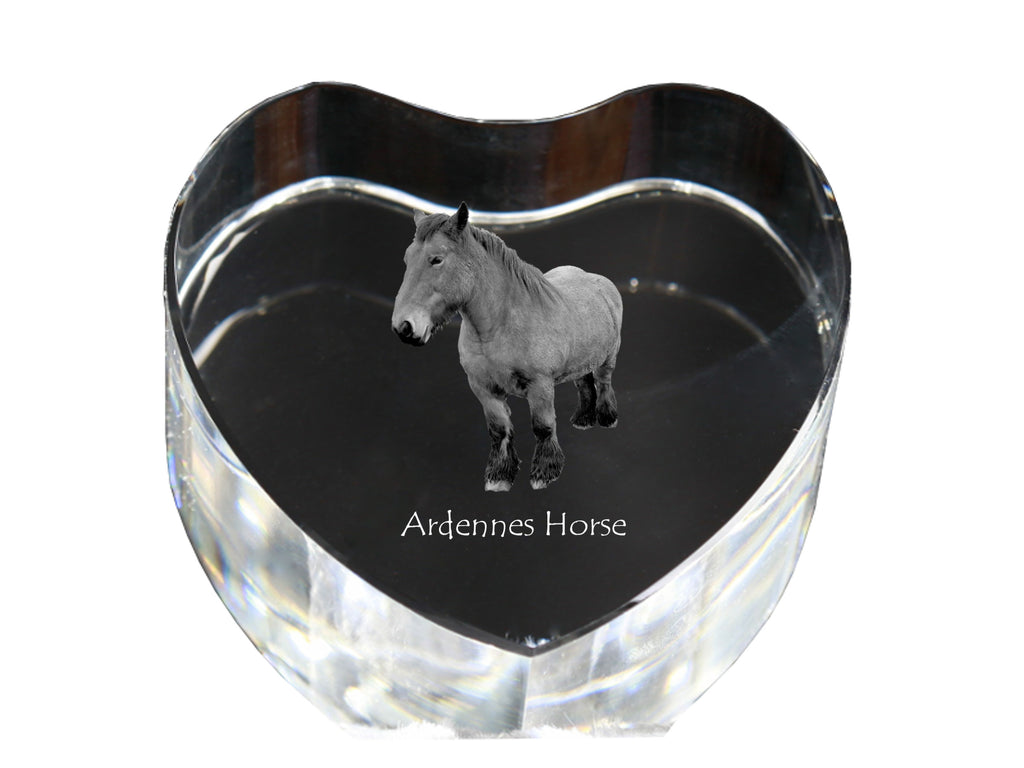 Ardennes Horse - a photo of a horse in crystal, a crystal heart, a unique frame with a photo from the Art-Dog brand