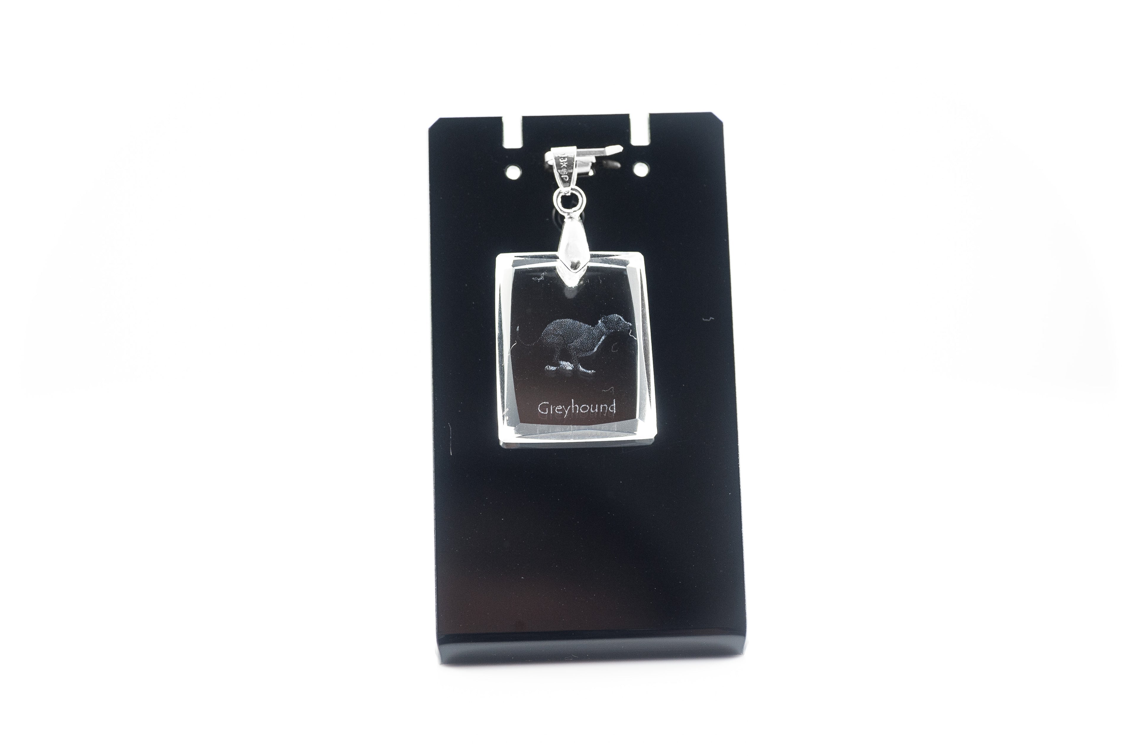 Greyhound, English Greyhound - Crystal dog pendant, photo necklace, unique jewellery by Art-Dog