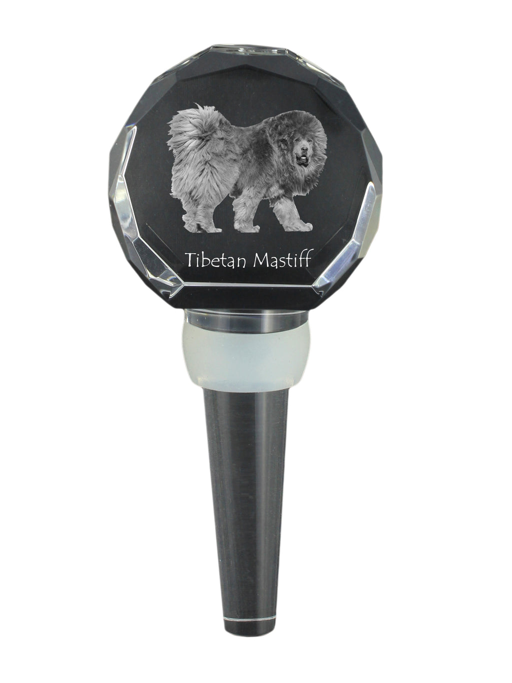 Tibetan Mastiff, Do khyi - Crystal bottle stopper, unique wine stopper with photo, personalised gift for sommelier by Art-Dog brand