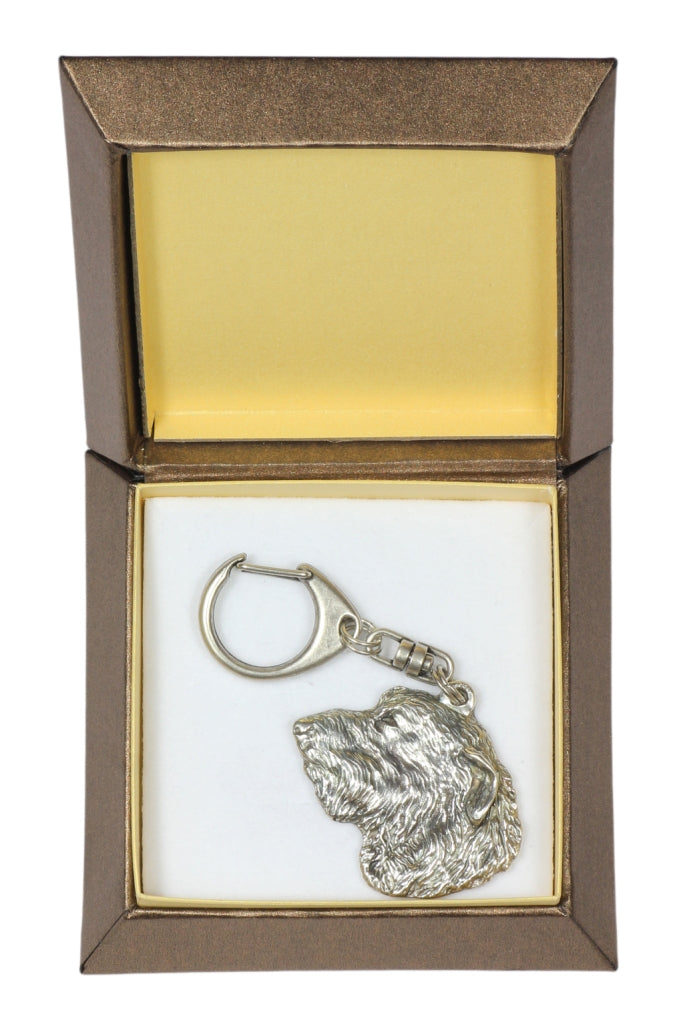 Irish Wolfhound I - Silver-plated key ring with a dog in a gift box, handbag decoration, backpack pendant by Art-Dog brand