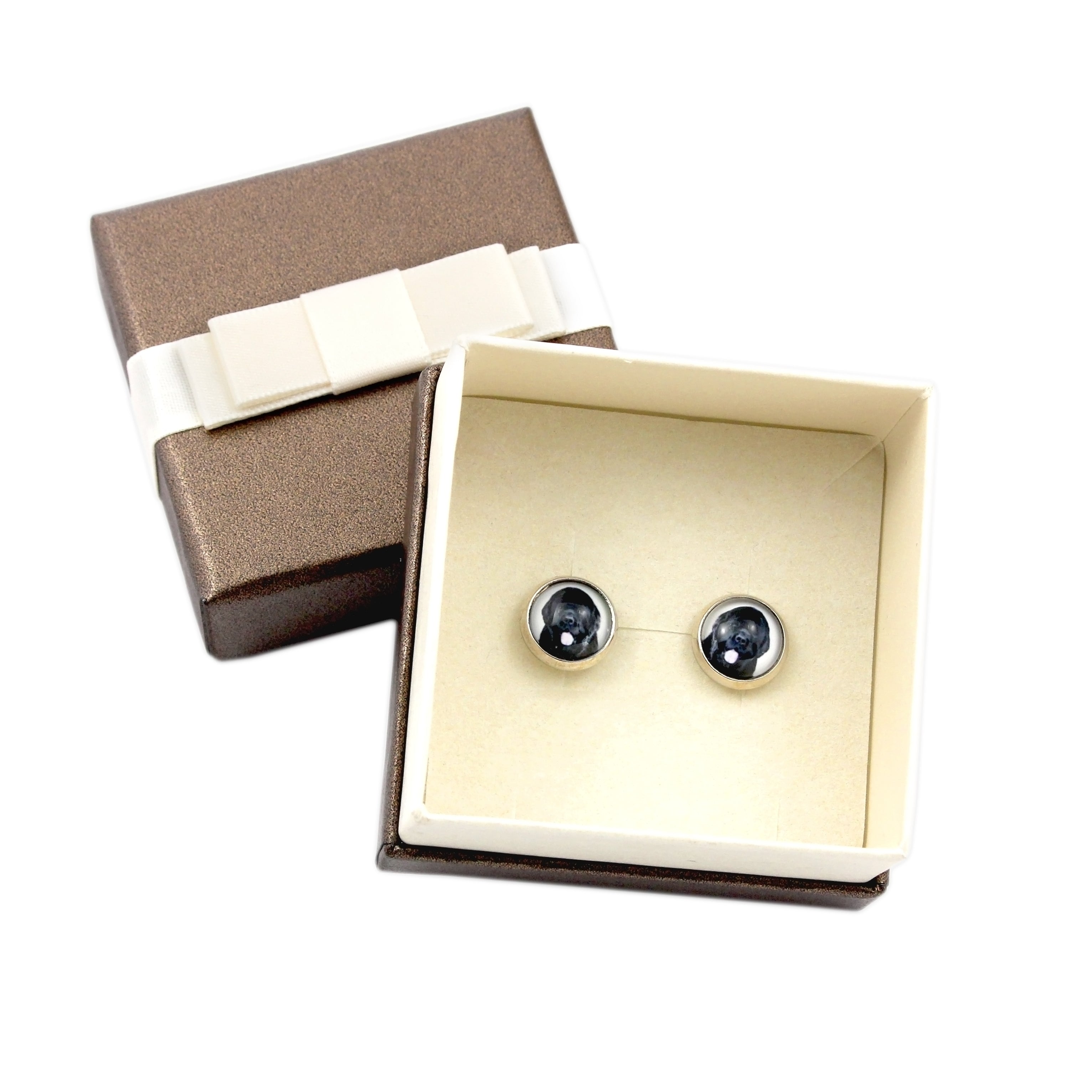 Newfoundland, Newfs, Newfies - earrings in a box, your photo, handmade jewelry, a product of the Art-Dog brand