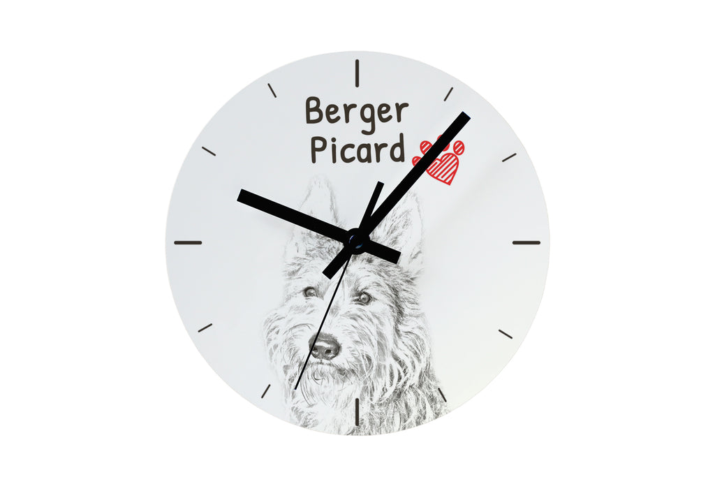 Picardy Sheepdog, Berger Picard, Picardy Shepherd - wall clock with a dog, shelf clock with a print, personalized home decoration from the Art-Dog brand