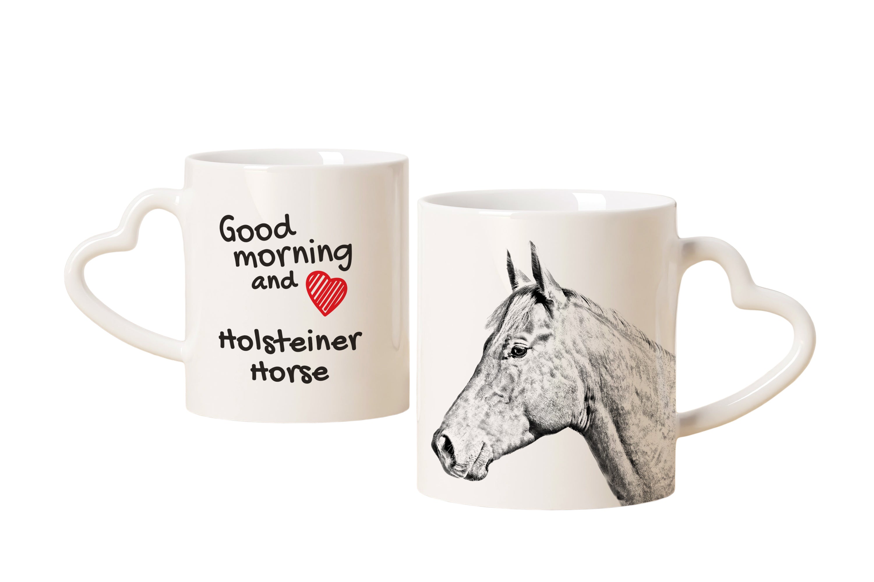 Holsteiner Horse - cup with a horse, a cute cup with a heart-shaped handle, a universal gift from the Art-Dog brand