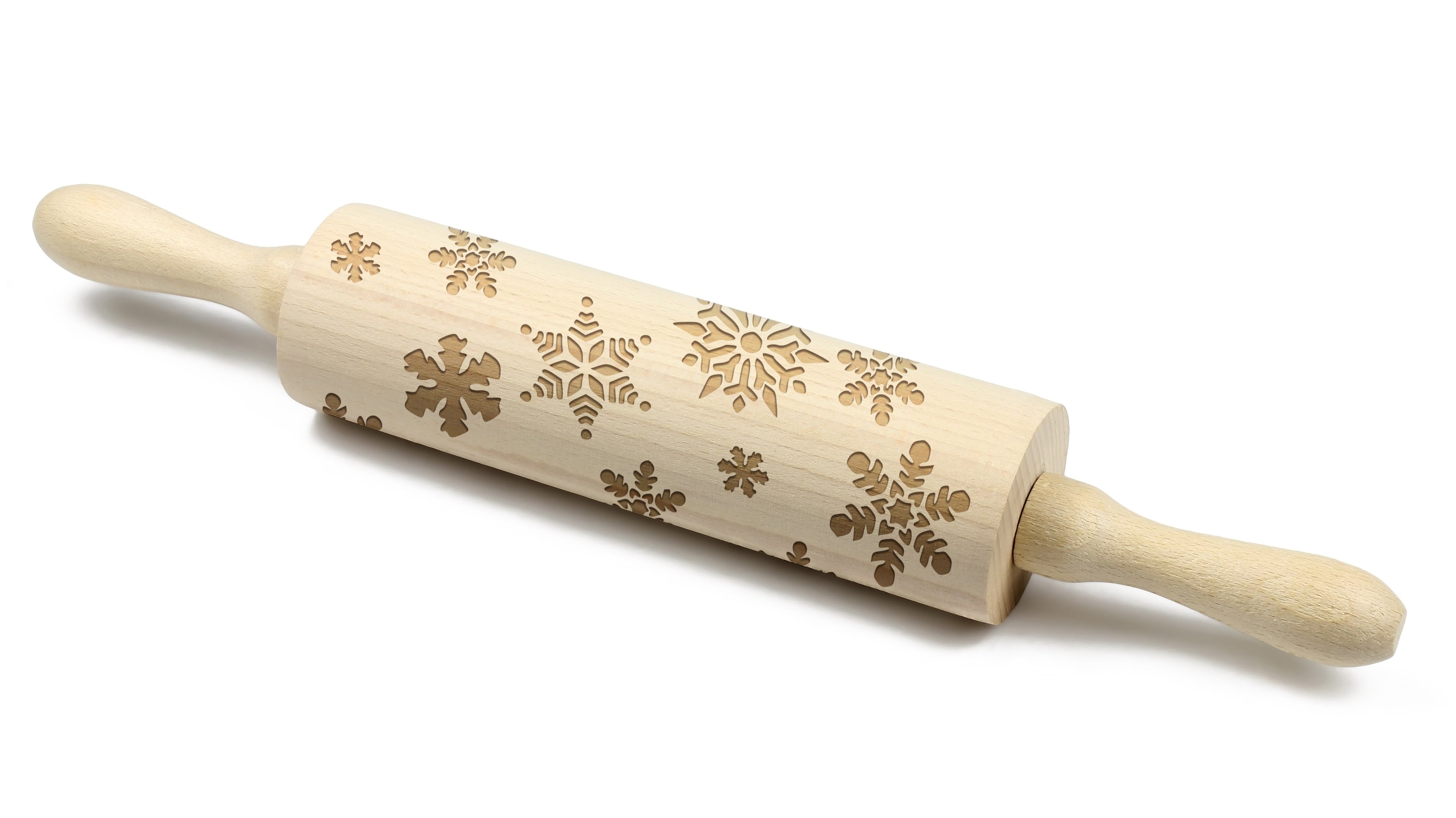 Snowflakes - engraved rolling pin for dough, for baking enthusiasts, Art-Dog brand