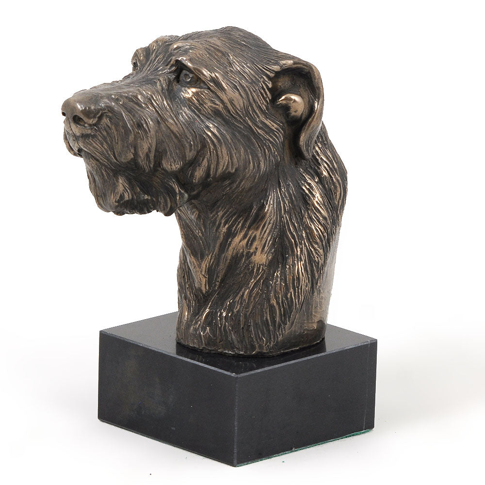 Irish Wolfhound - Dog statue, bust on stone base, sculpture, trophy for dog show by Art-Dog brand