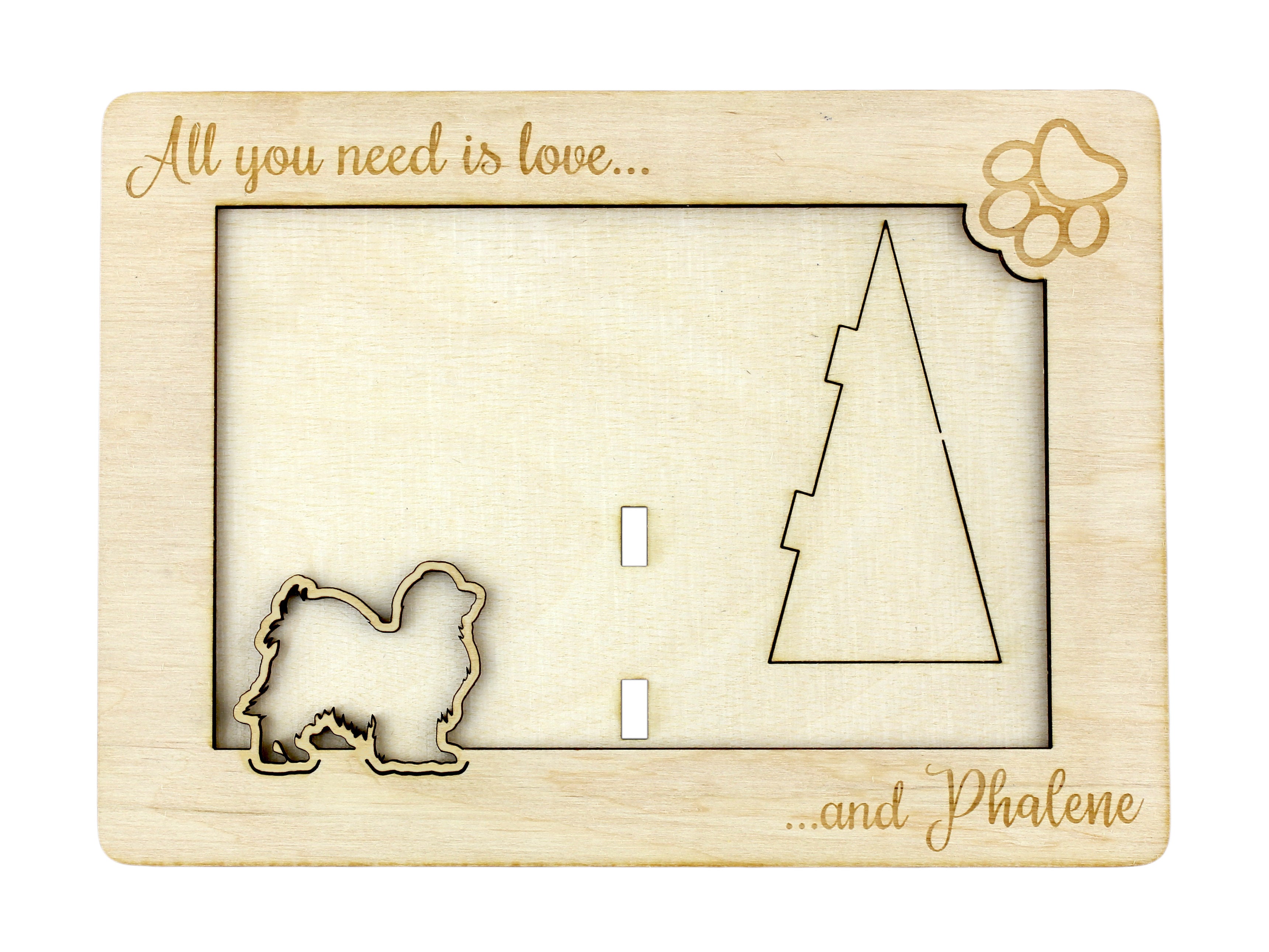 Papillon, Continental Toy Spaniel, Butterfly dog I - Photo frame, engraved wooden frame, a lovely gadget for the dog lover by Art-Dog