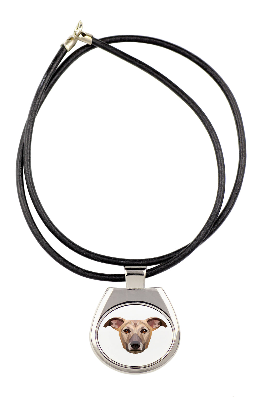 Whippet - necklace with a geometric design and the inscription "Art-Dog"