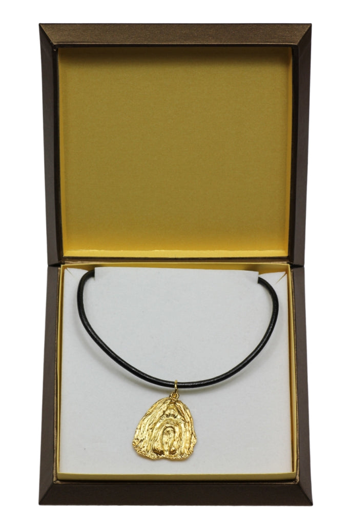 Shih Tzu, Chrysanthemum Dog I - Dog necklace in gift box, gold-plated pendant for dog fan, striking jewellery by Art-Dog
