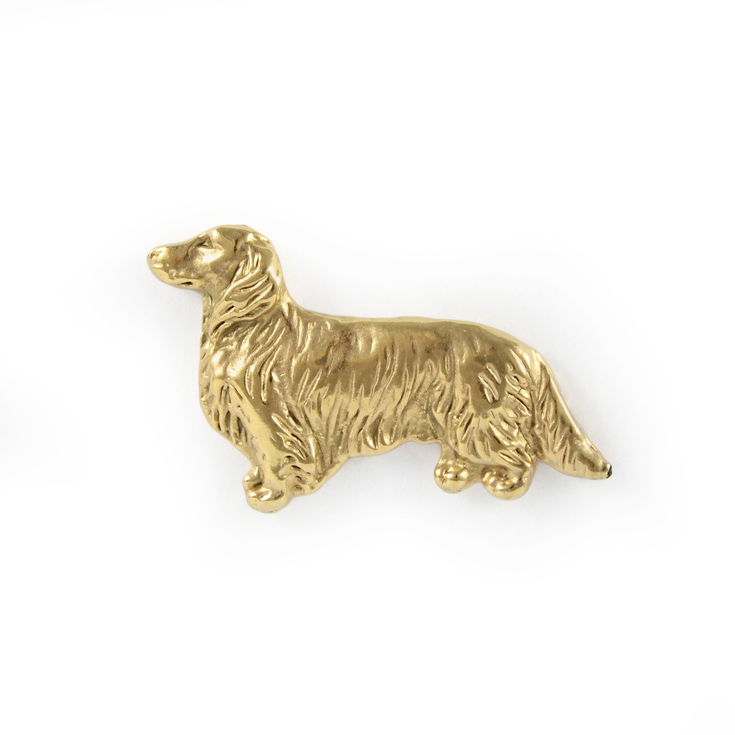 Dachshund III - gold-plated pin brooch, elegant dog ornament, unique pin by Art-Dog brand