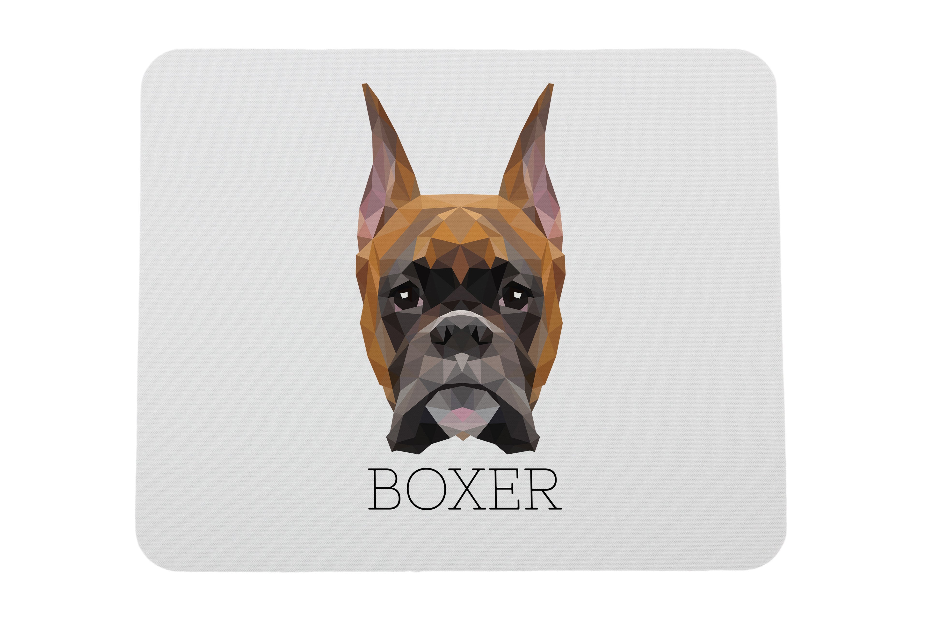 Boxer, German Boxer I - geometric mouse pad with a picture and text by Art-Dog