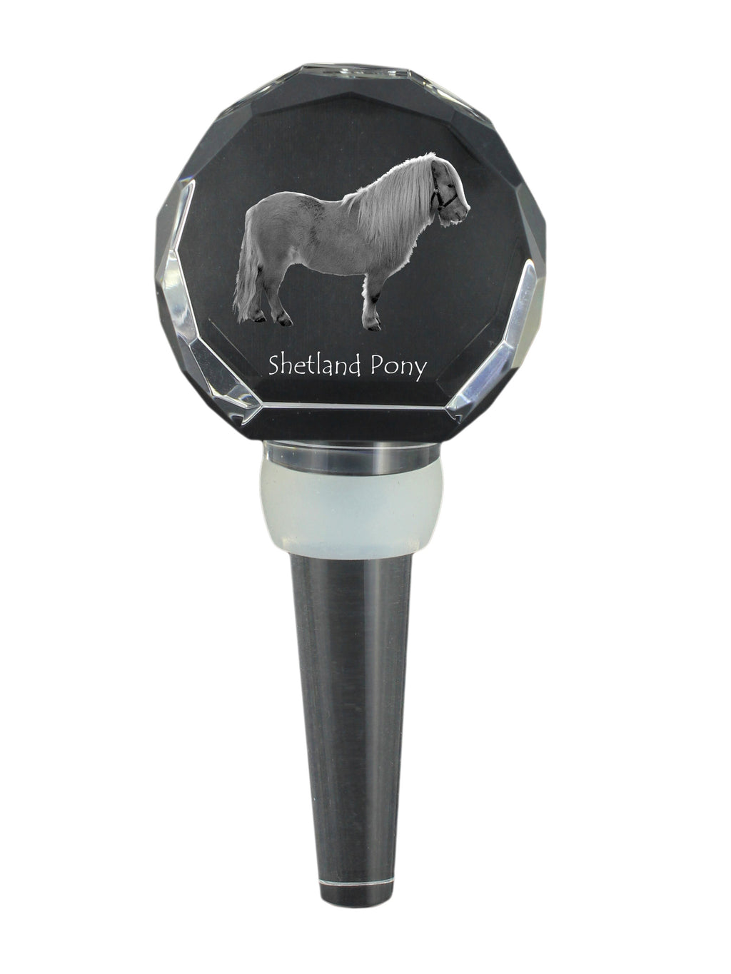 Shetland Pony - Crystal bottle stopper with horse, unique wine stopper with photo, personalised gift for sommelier by Art-Dog brand