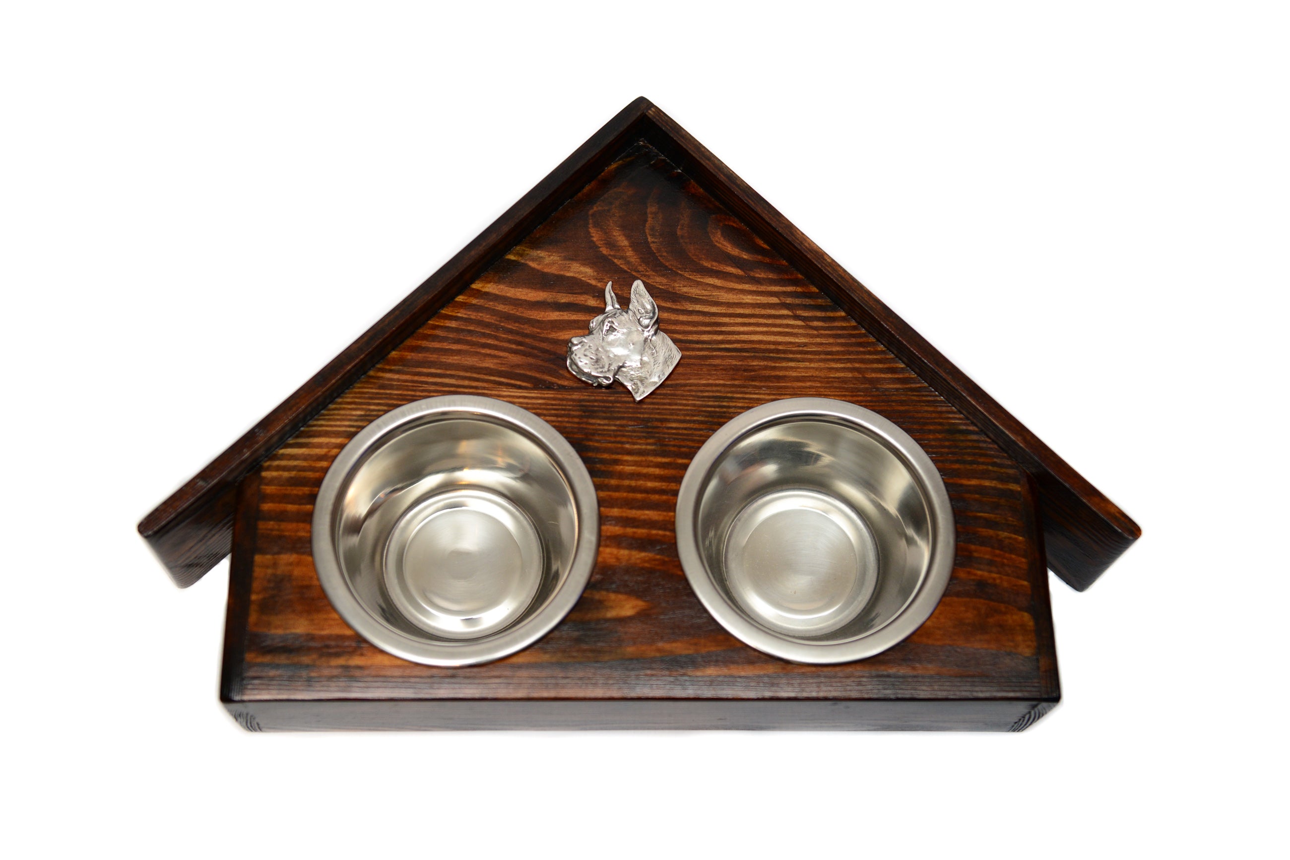 Great Dane I - wooden stand with bowls for a dog, decorative dog bowls, a gift for adopting a dog from the Art-Dog brand