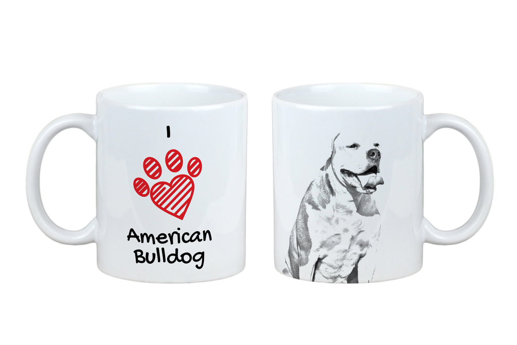 American Bulldog, Old Country Bulldog - cup with a dog, cute cup with graphics, a gift with your photo from the Art-Dog brand