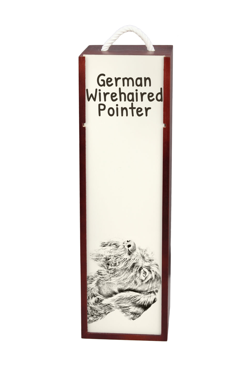 German Wirehaired Pointer I - wine box with a dog, alcohol box with graphics, personalized gift box from the Art-Dog brand