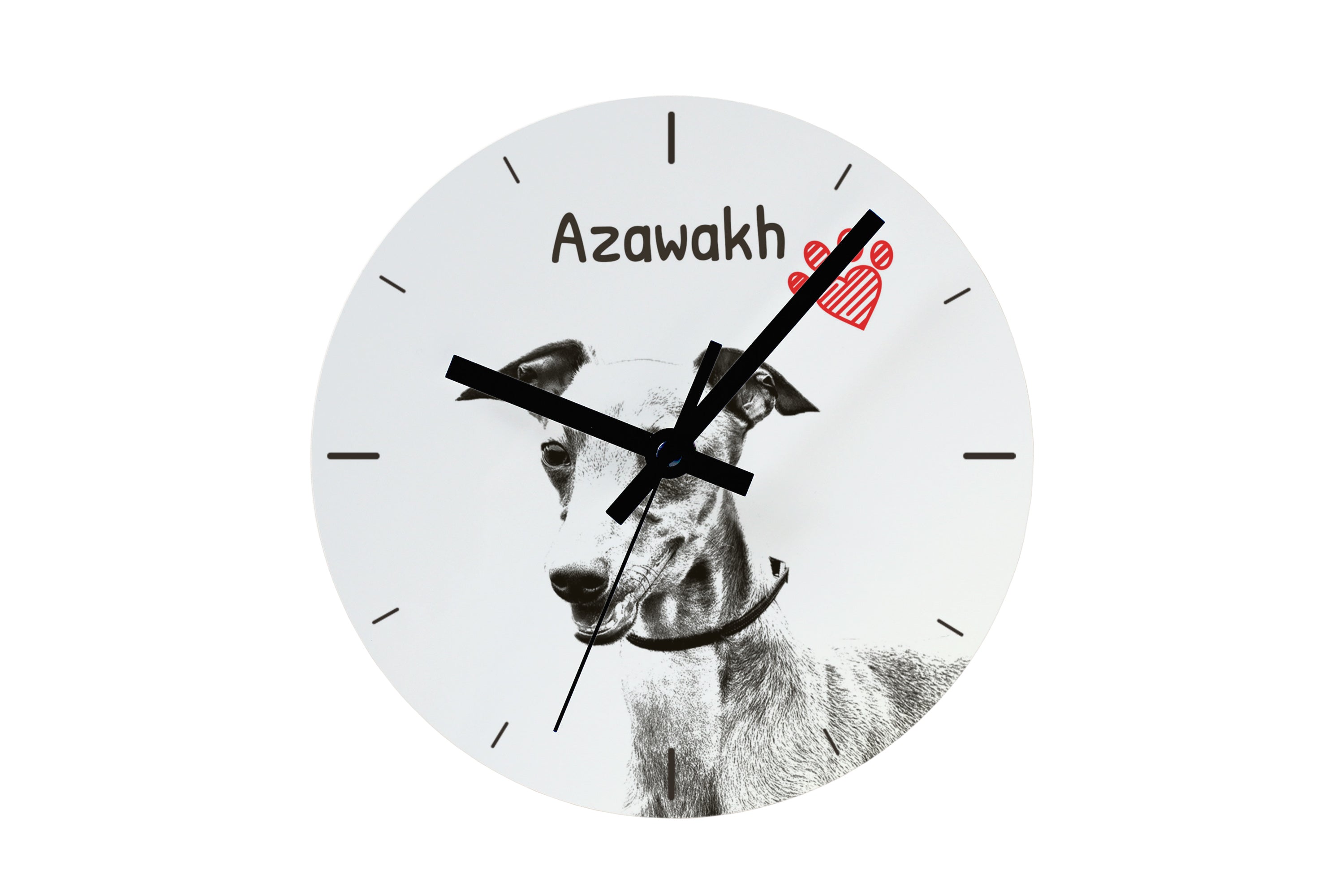Azawakh, Tuareg Sloughi - wall clock with a dog, shelf clock with a print, personalized home decoration from the Art-Dog brand