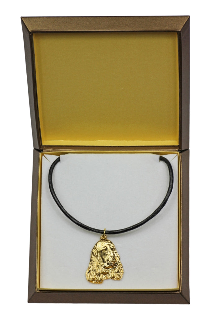 English Cocker Spaniel I - Dog necklace in gift box, gold-plated pendant for dog fan, striking jewellery by Art-Dog