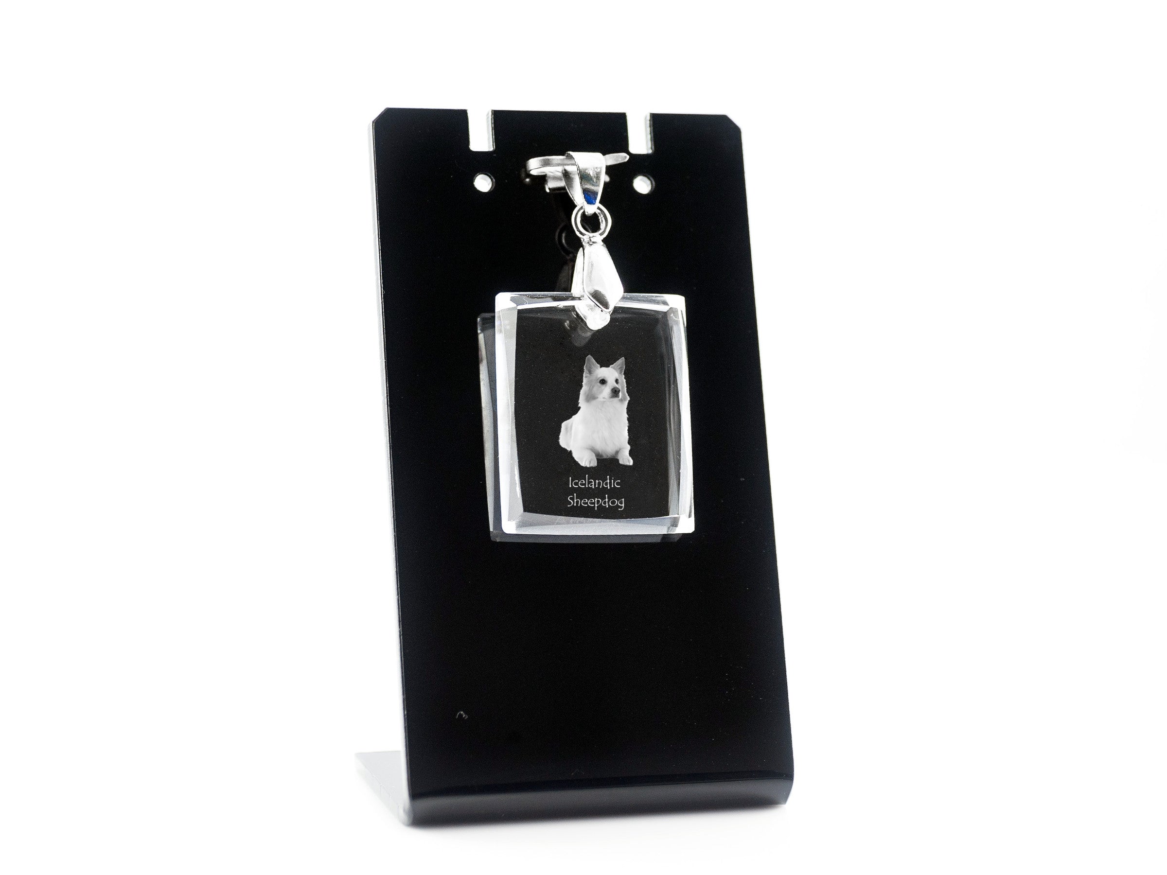 Icelandic Sheepdog, Icelandic Spitz, Iceland Dog - Crystal dog pendant, photo necklace, unique jewellery by Art-Dog