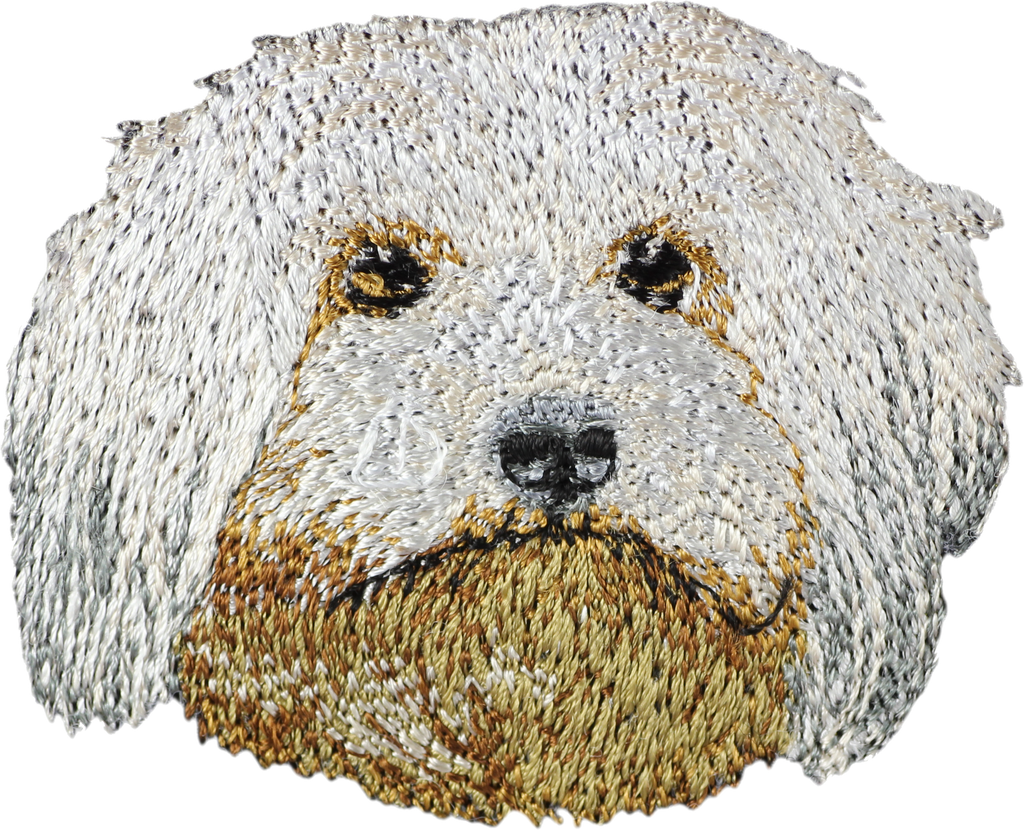 Havanese, Havanese Cuban Bichon, Bichón Havanés - dog-shaped patch, embroidered patch, unique decoration for Art-Dog backpack