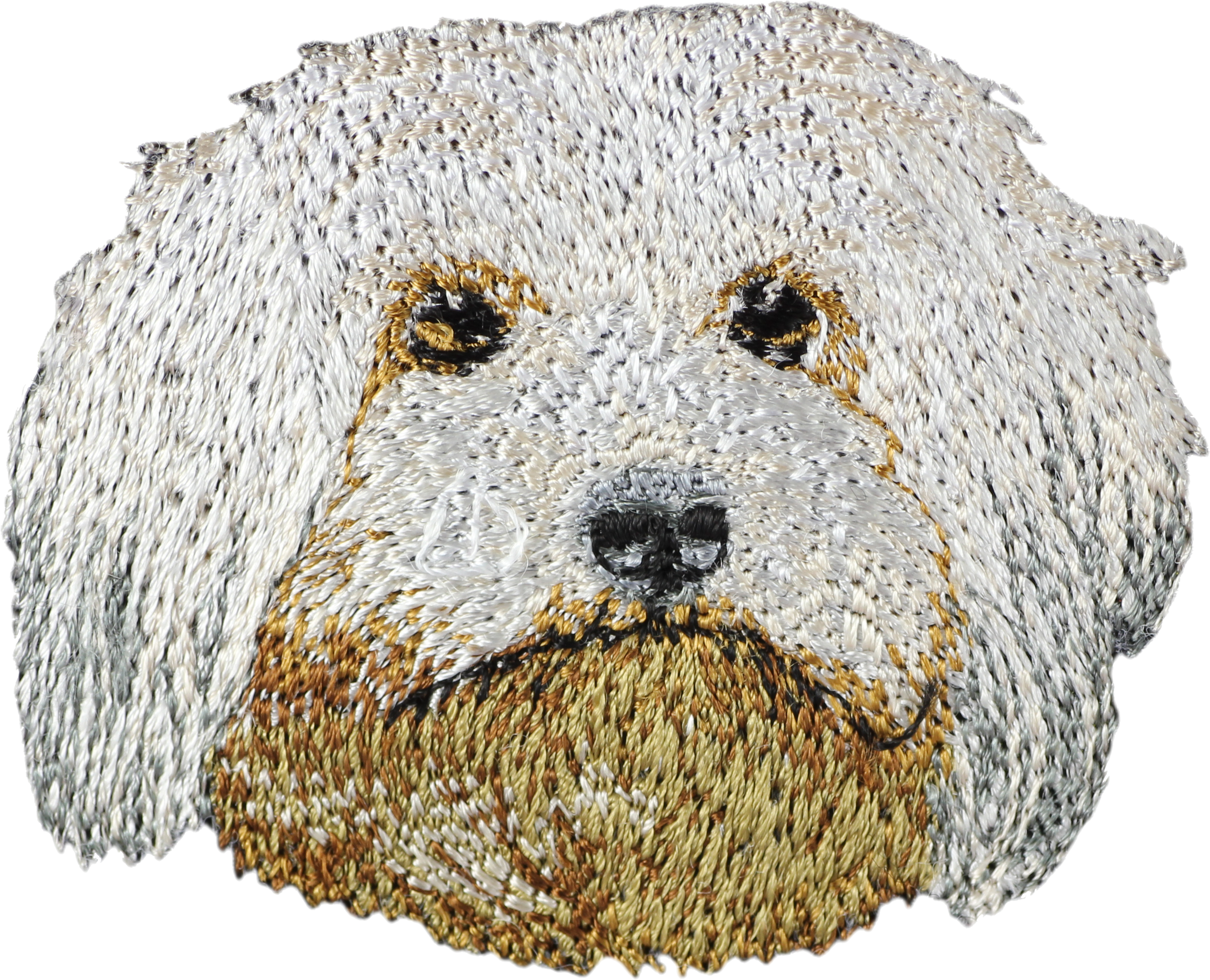 Havanese, Havanese Cuban Bichon, Bichón Havanés - dog-shaped patch, embroidered patch, unique decoration for Art-Dog backpack