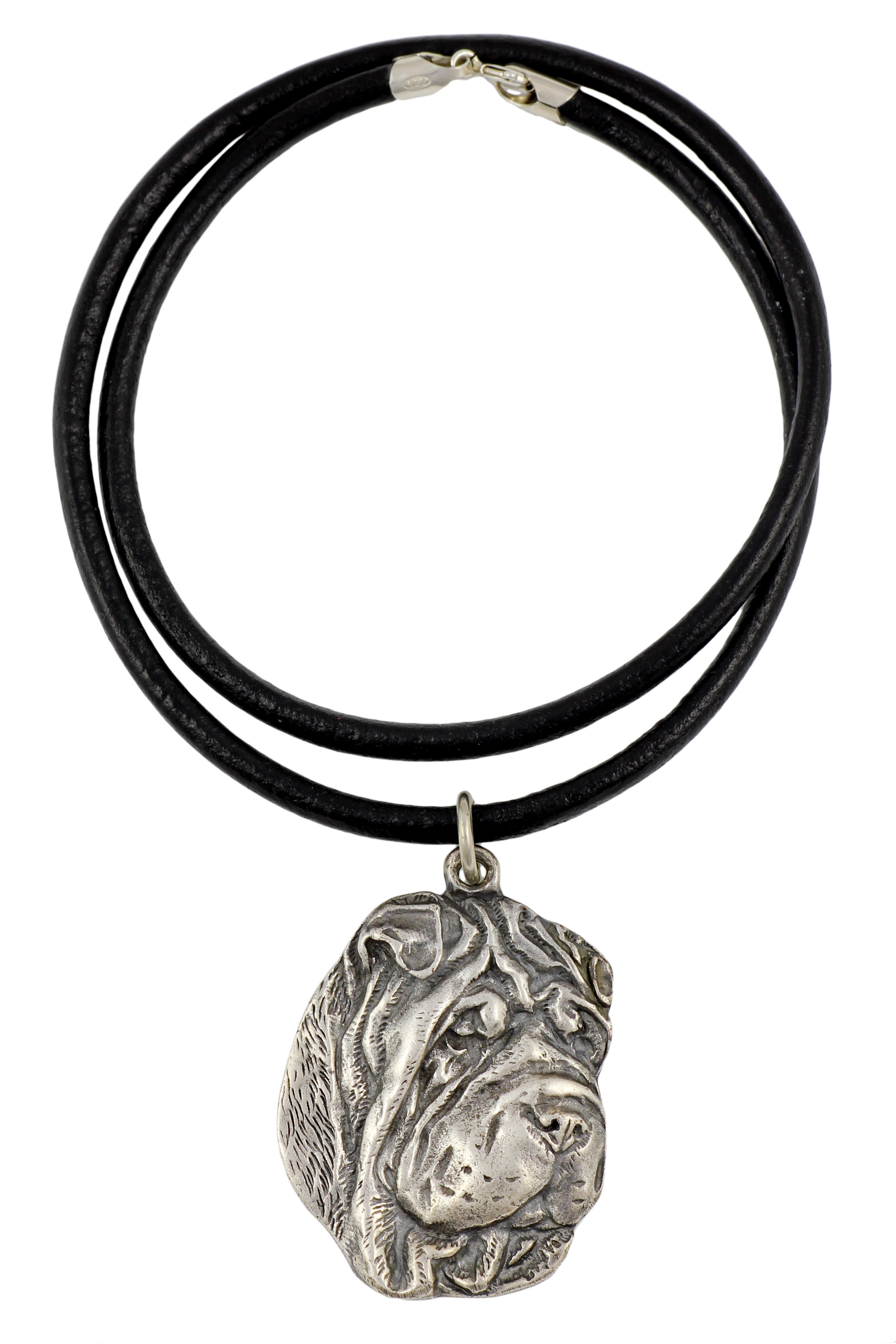 Shar Pei - Necklace with dog, silver-plated pendant for dog fan, unique jewelry by Art-Dog brand