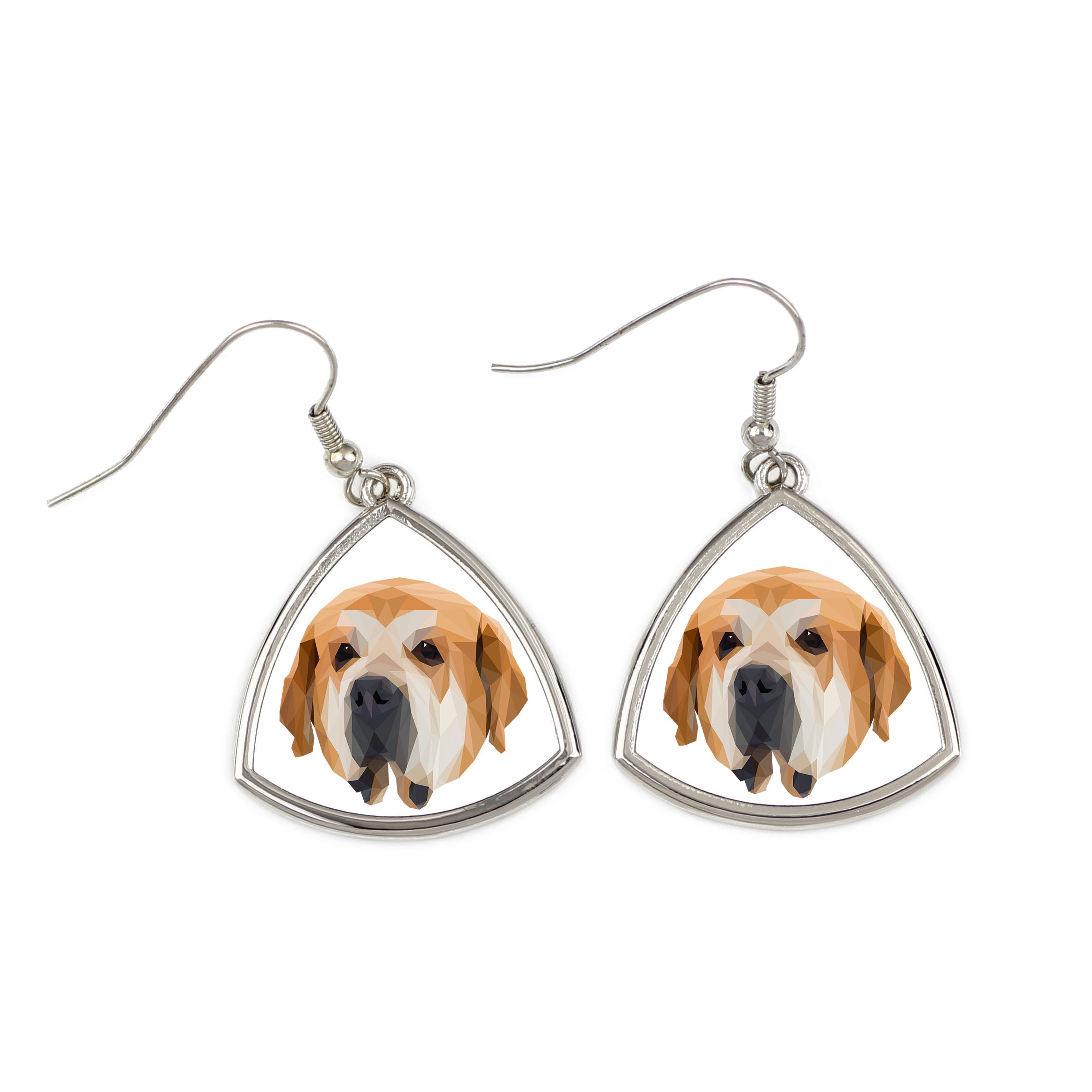 Spanish Mastiff, Mastín Español - earrings with a picture and the inscription geometric dog Art-Dog