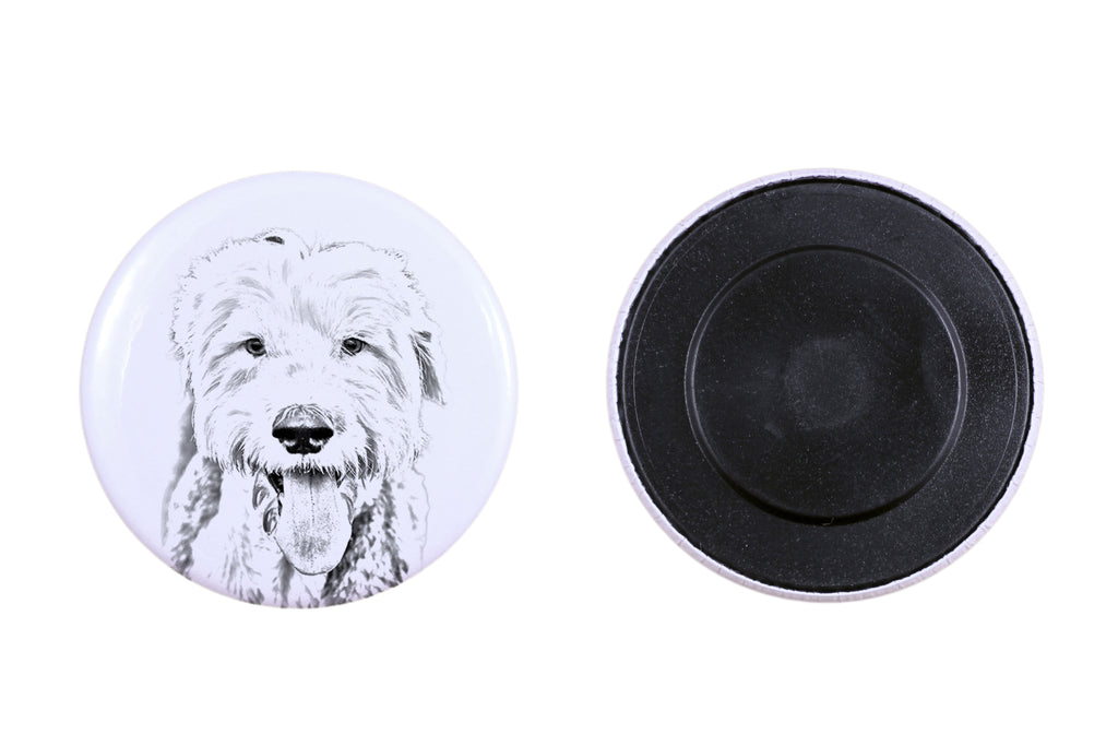 Old English Sheepdog - magnet with a dog's pupil, exceptionally light, strong magnet, handmade product by the Art-Dog brand