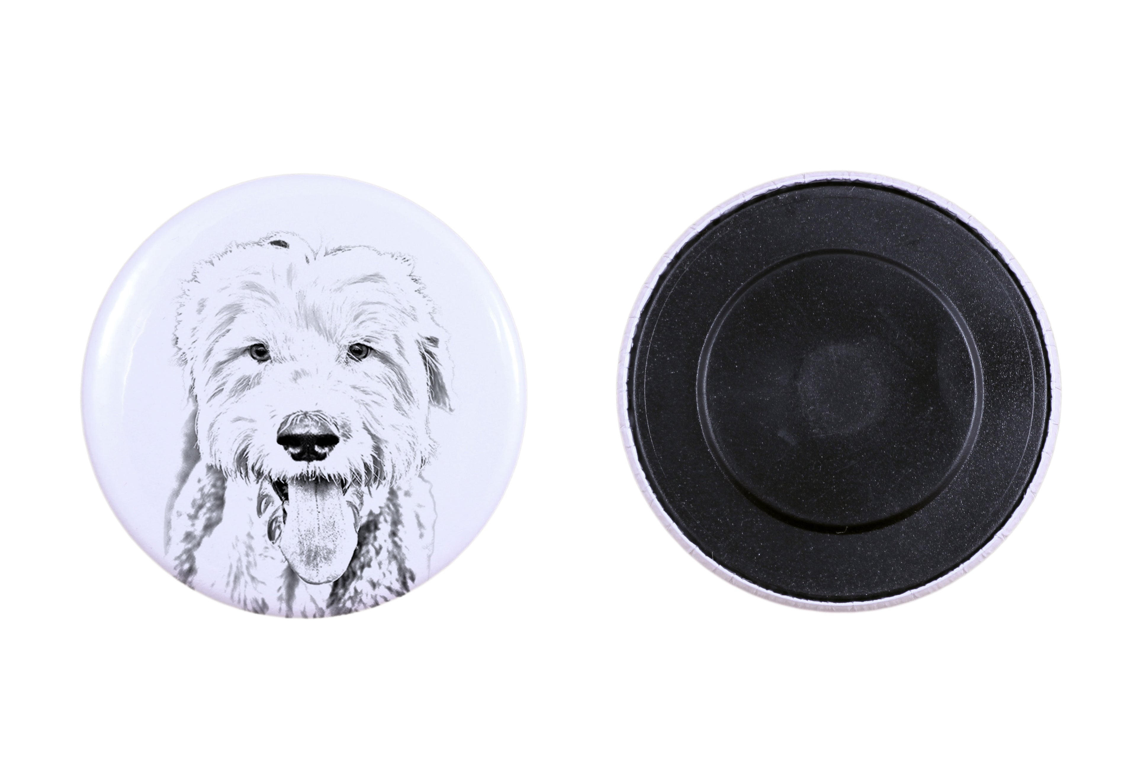 Old English Sheepdog - magnet with a dog's pupil, exceptionally light, strong magnet, handmade product by the Art-Dog brand