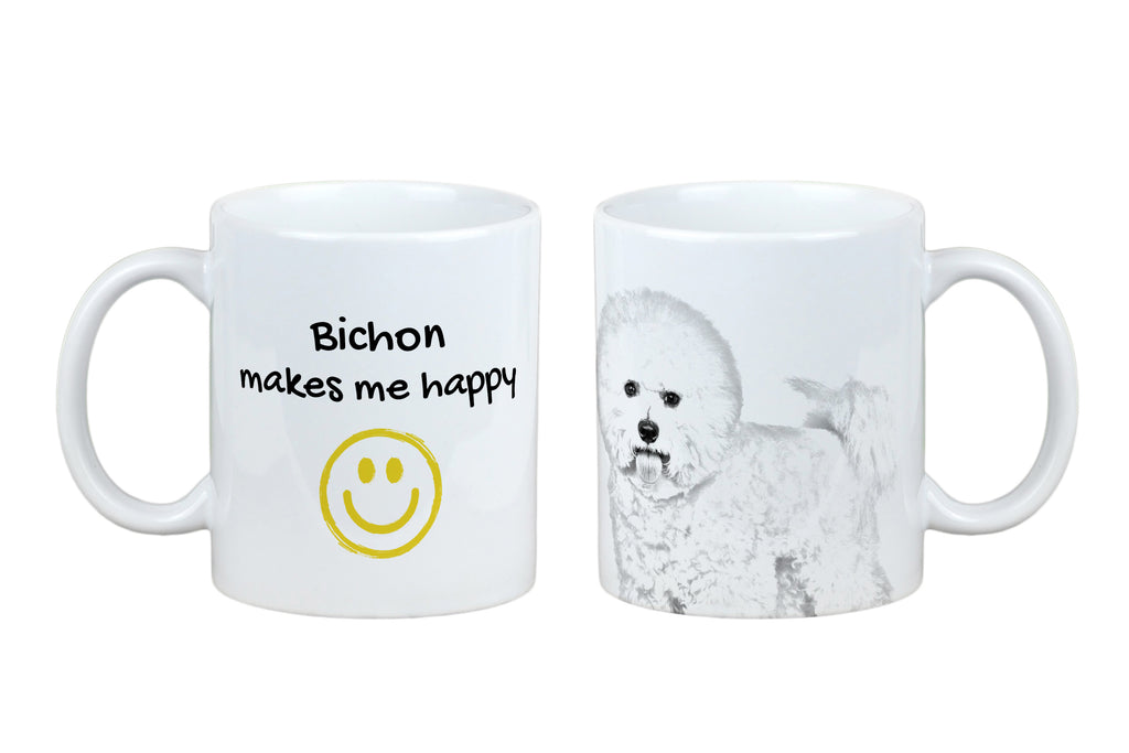 Bichon Frise, Bichon Tenerife, Bichon a poil frise - cup with a dog, cheerful cup for a dog lover, personalized gift from the Art-Dog brand
