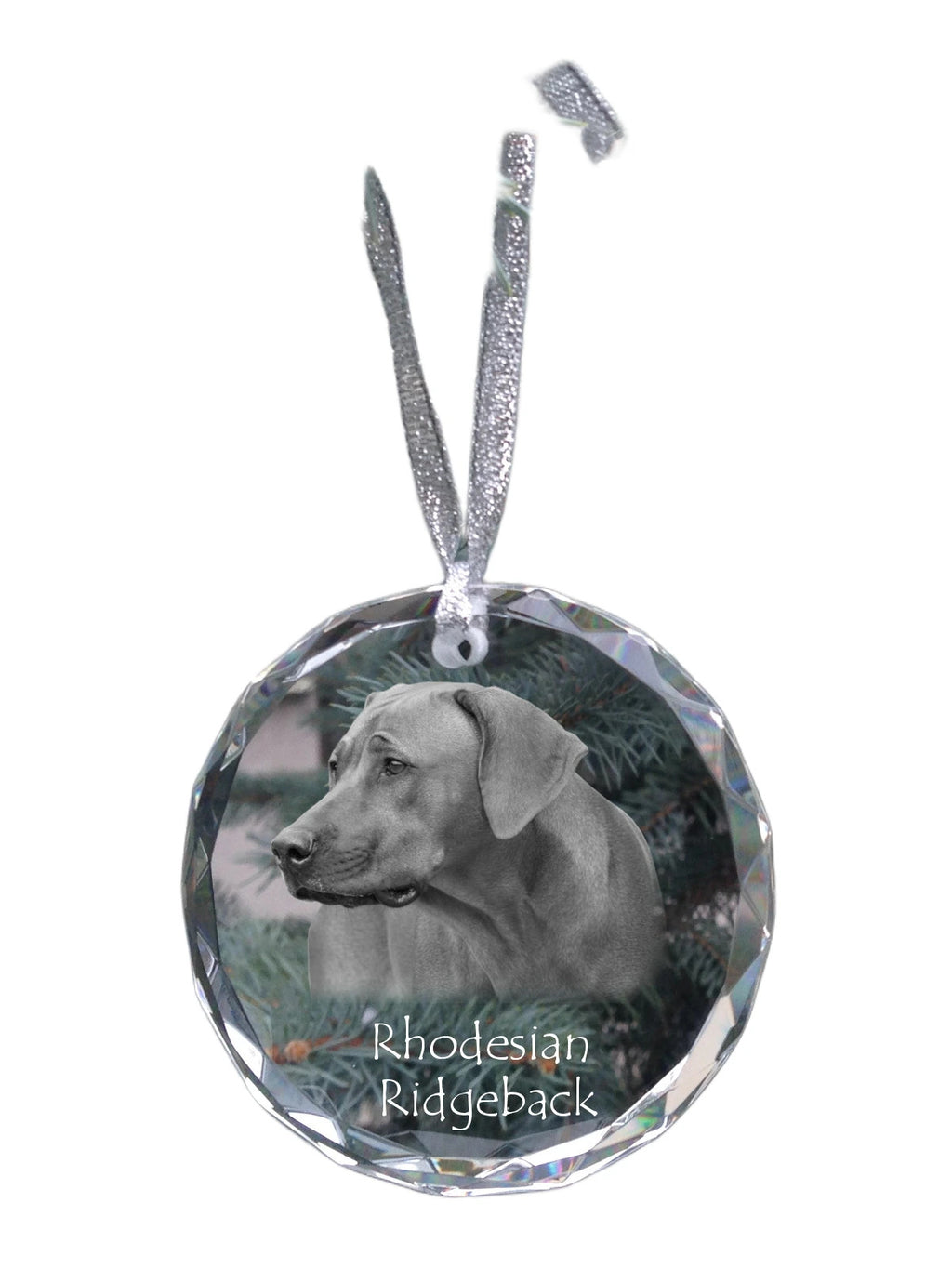 Rhodesian Ridgeback, African Lionhound, African Lion Dog - crystal bauble with a photo, dog photo in crystal, personalized Christmas tree ornament by Art-Dog brand